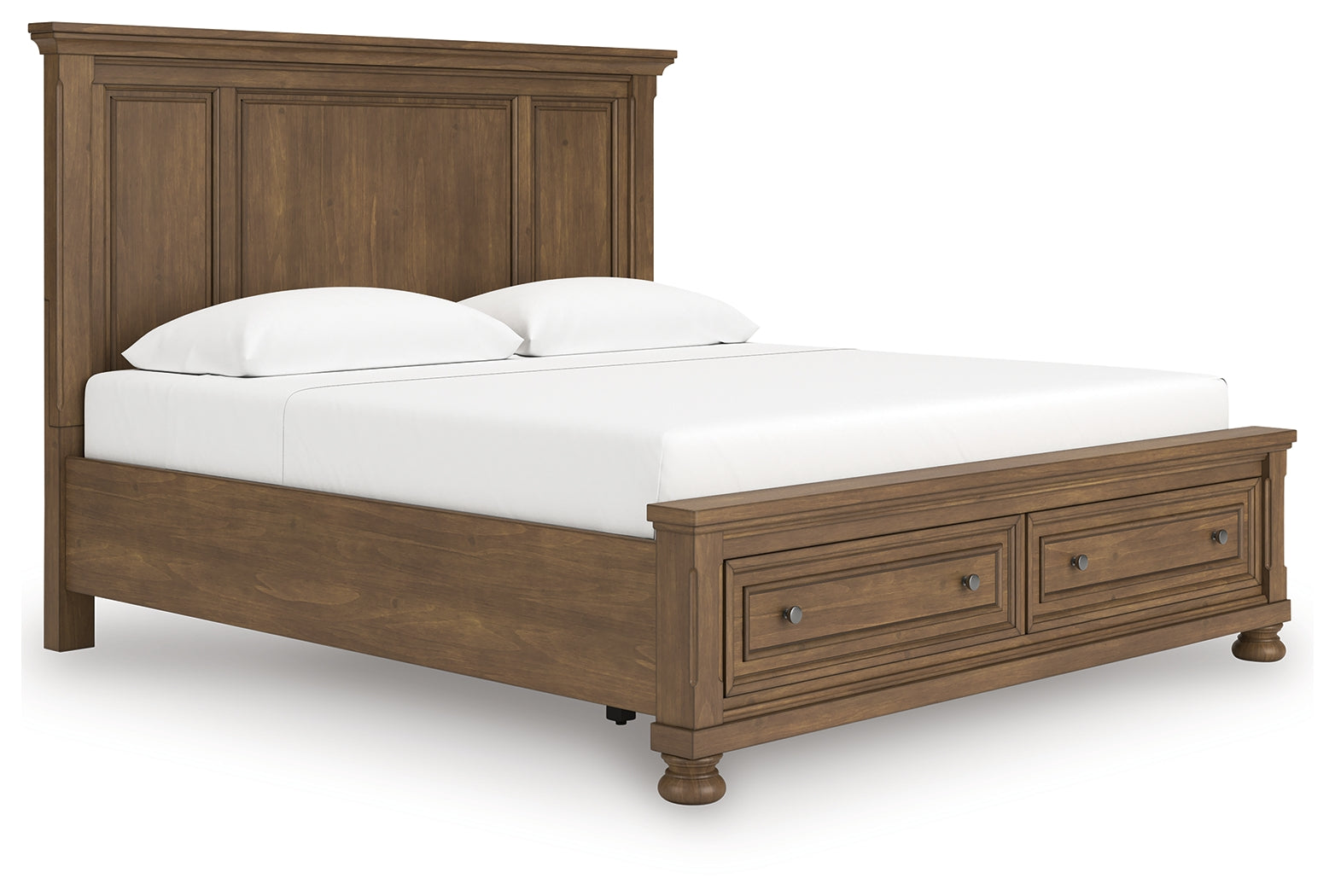 Feddinger Medium Brown King Panel Storage Bedroom Set with Dresser, Mirror, Chest and Nightstand - Ornate Home