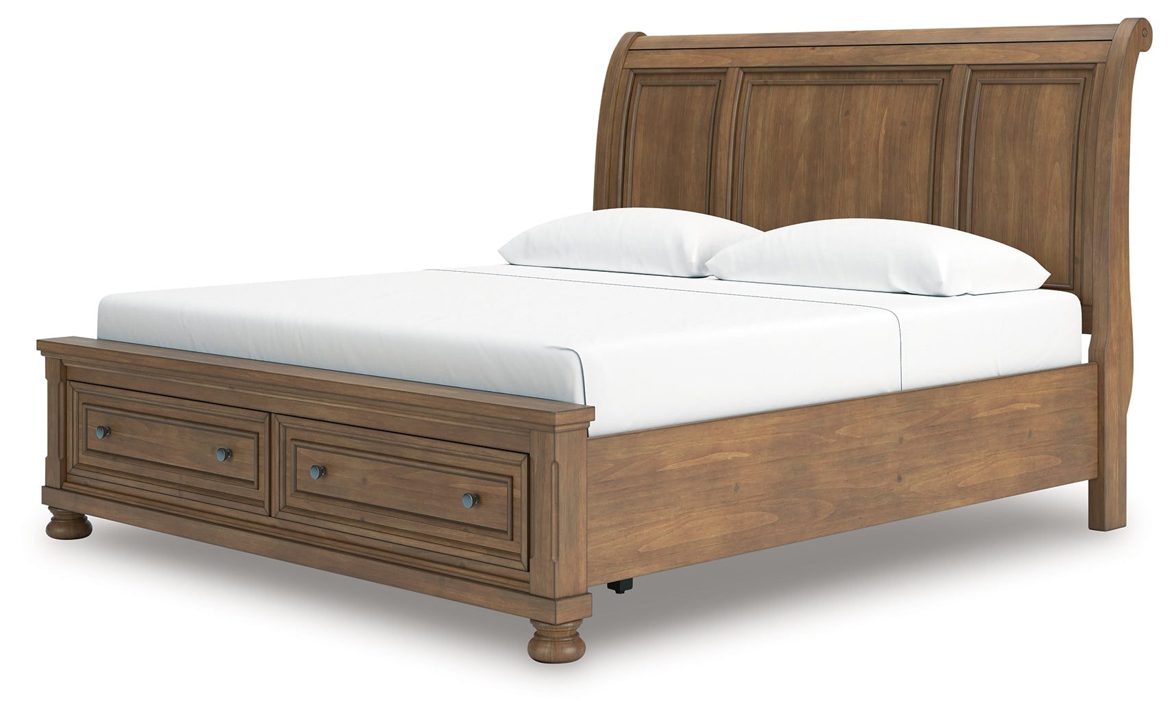 Feddinger Medium Brown King Storage Sleigh Bed (Online Special Price) - Ornate Home