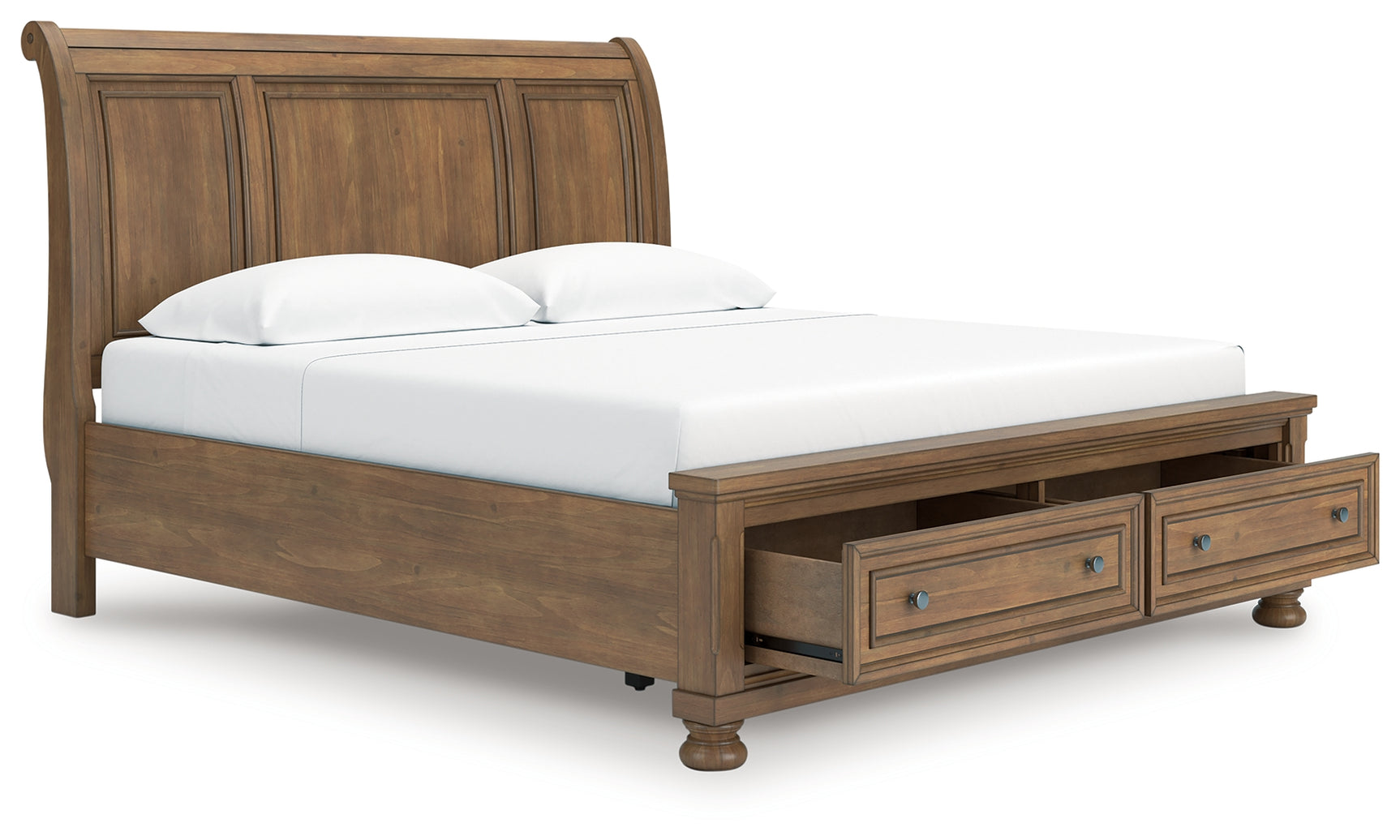 Feddinger Medium Brown King Storage Sleigh Bed - Ornate Home