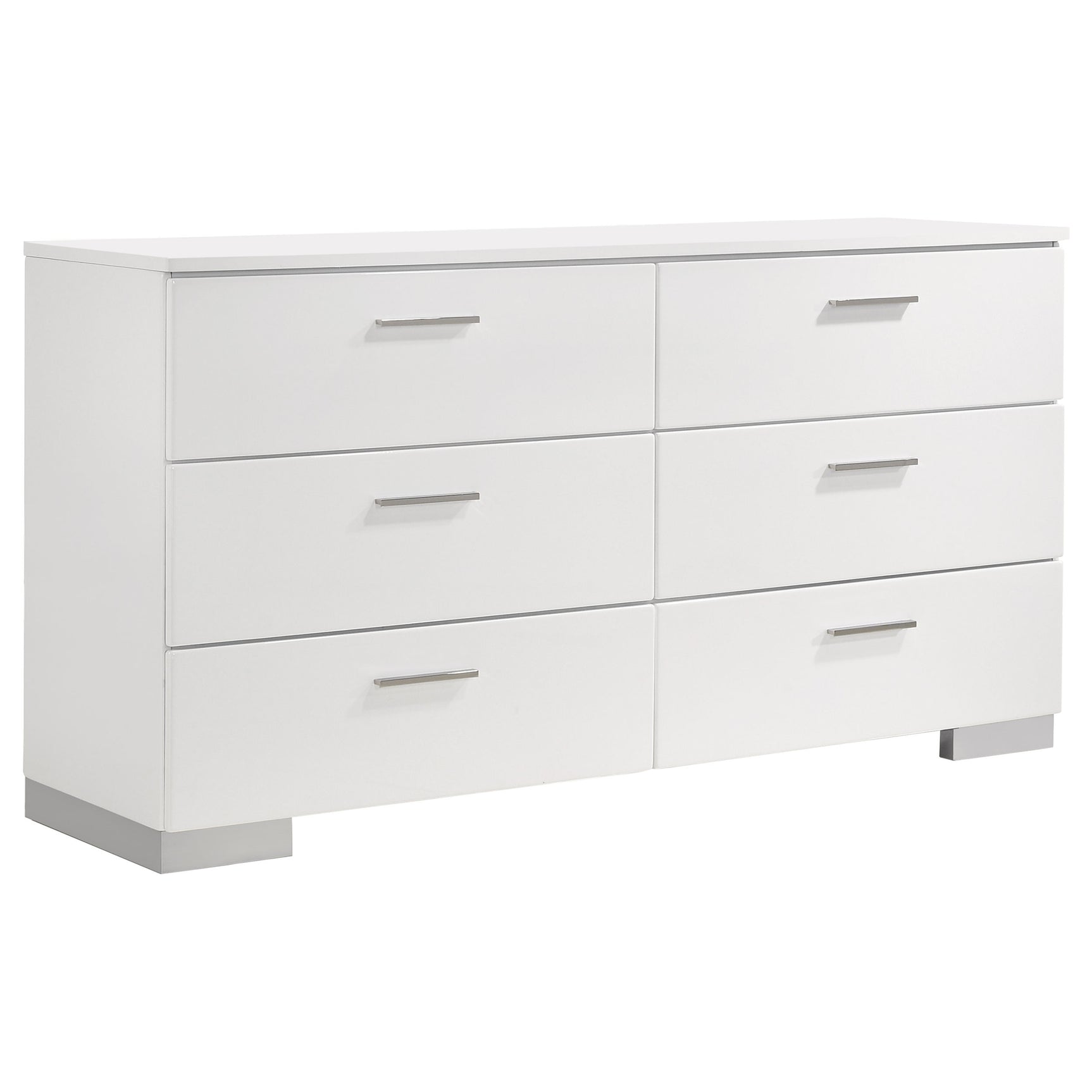 Felicity White High Gloss 4-piece Full Bedroom Set - Ornate Home
