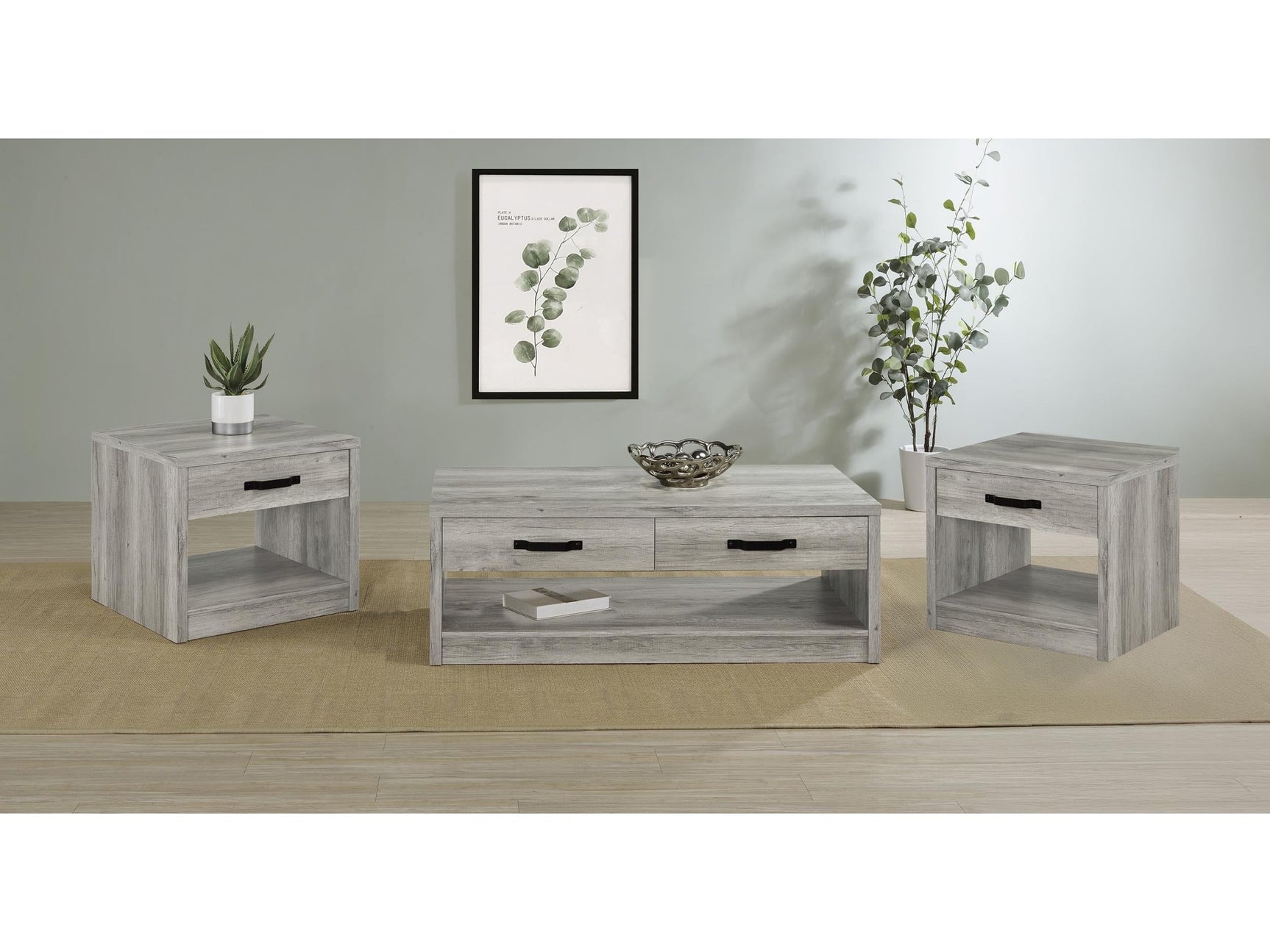 Felix Grey Driftwood 3-piece Coffee and End Table Set - Ornate Home