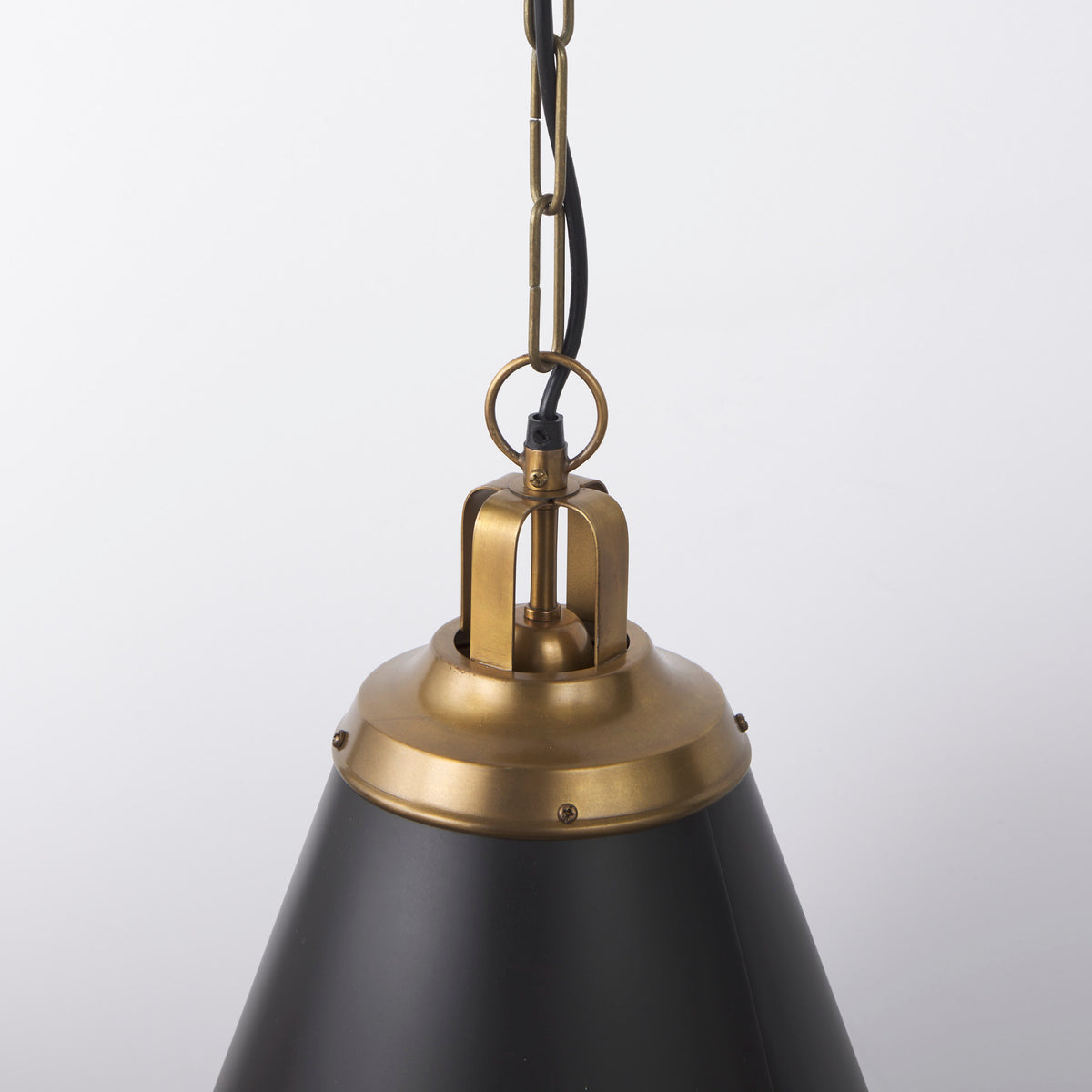 Fenton Black/Antiqued Gold Pendant Light - Ornate Home