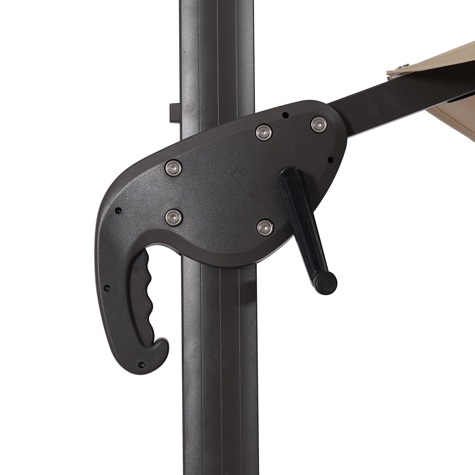 Fera Beige Round Umbrella w/Base - Ornate Home