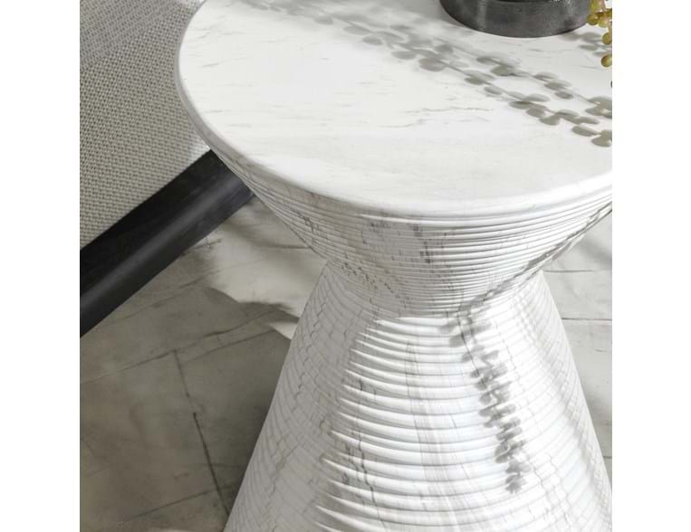 Fern White Outdoor Accent Table - Ornate Home
