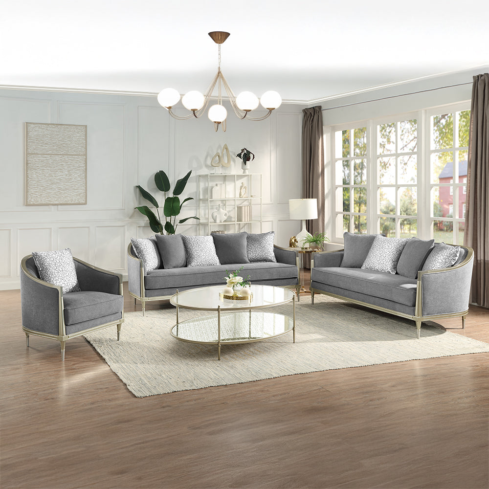 Fernando Gray/Champagne Sofa RAF - Ornate Home