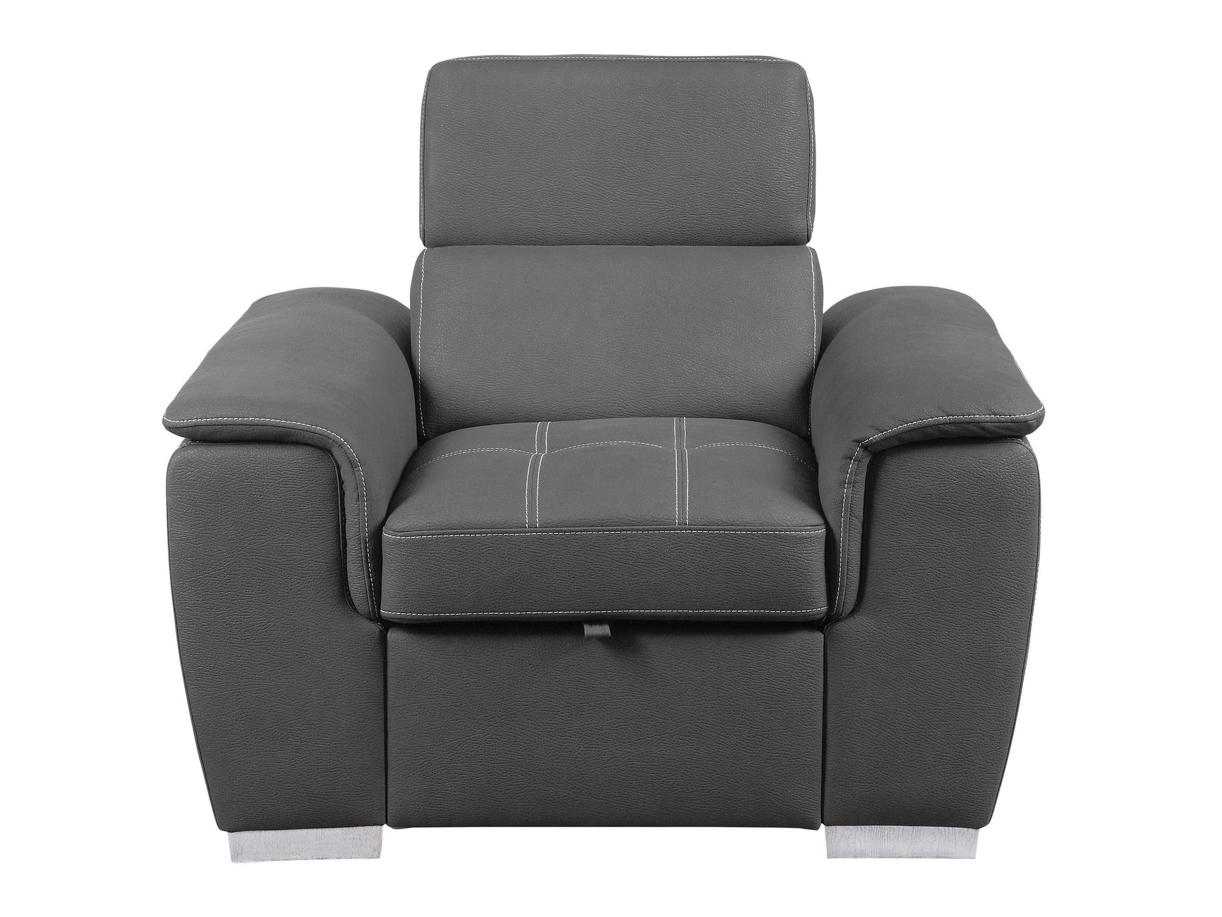 Ferriday Gray Chair with Pull-out Ottoman - Ornate Home