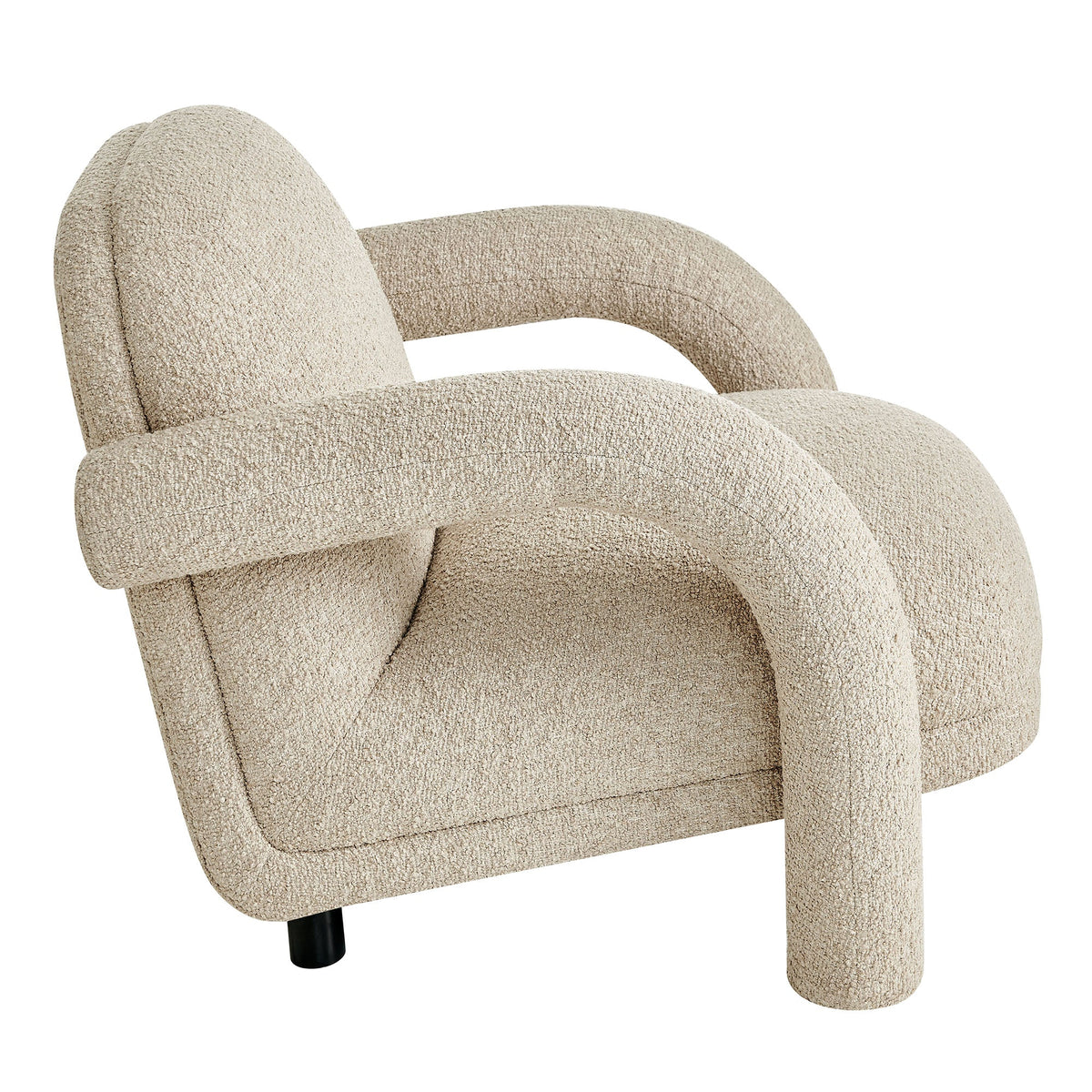Ferris Linen Textured Woven Fabric Lounge Chair - Ornate Home
