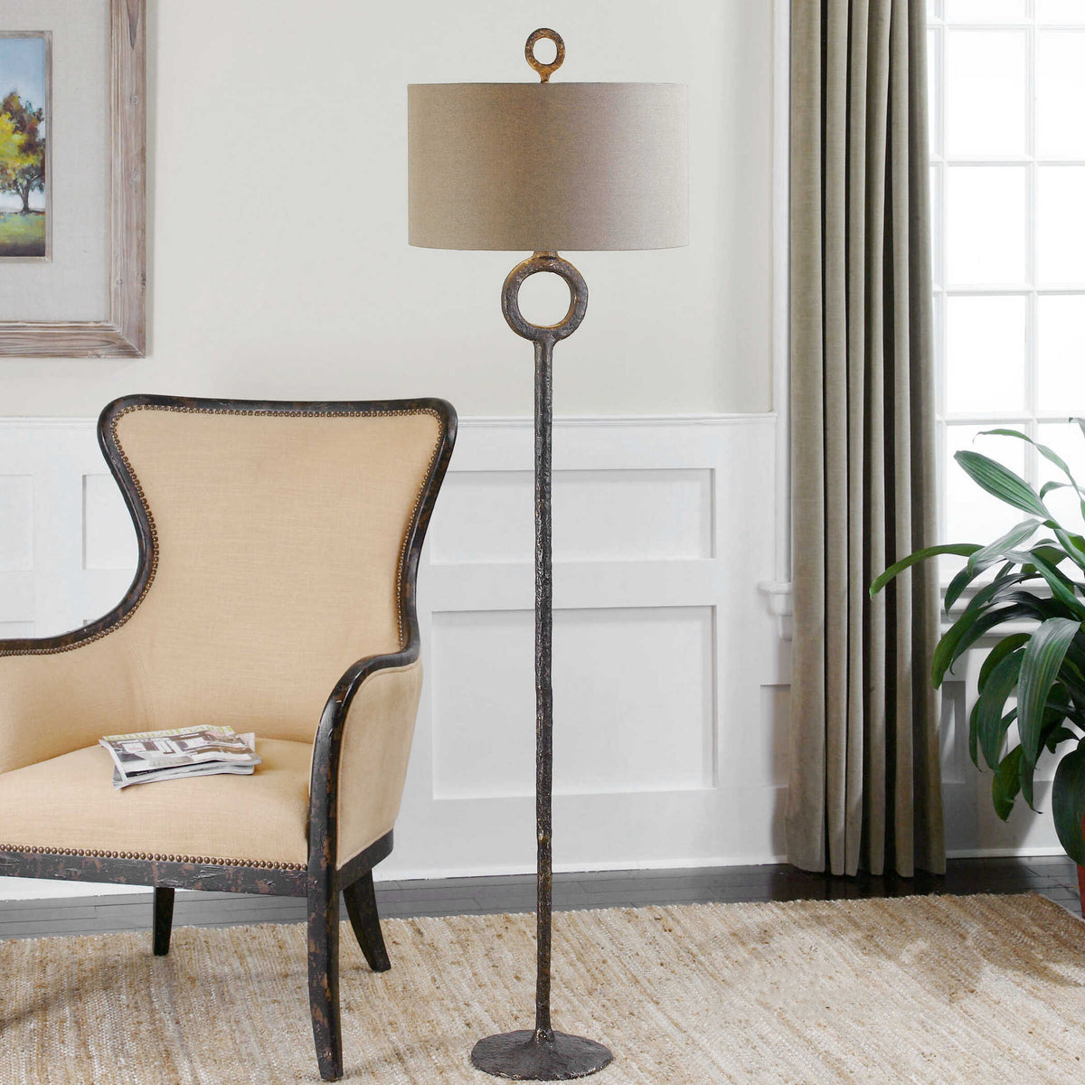 Ferro Bronze/Brown Cast Iron Floor Lamp - Ornate Home
