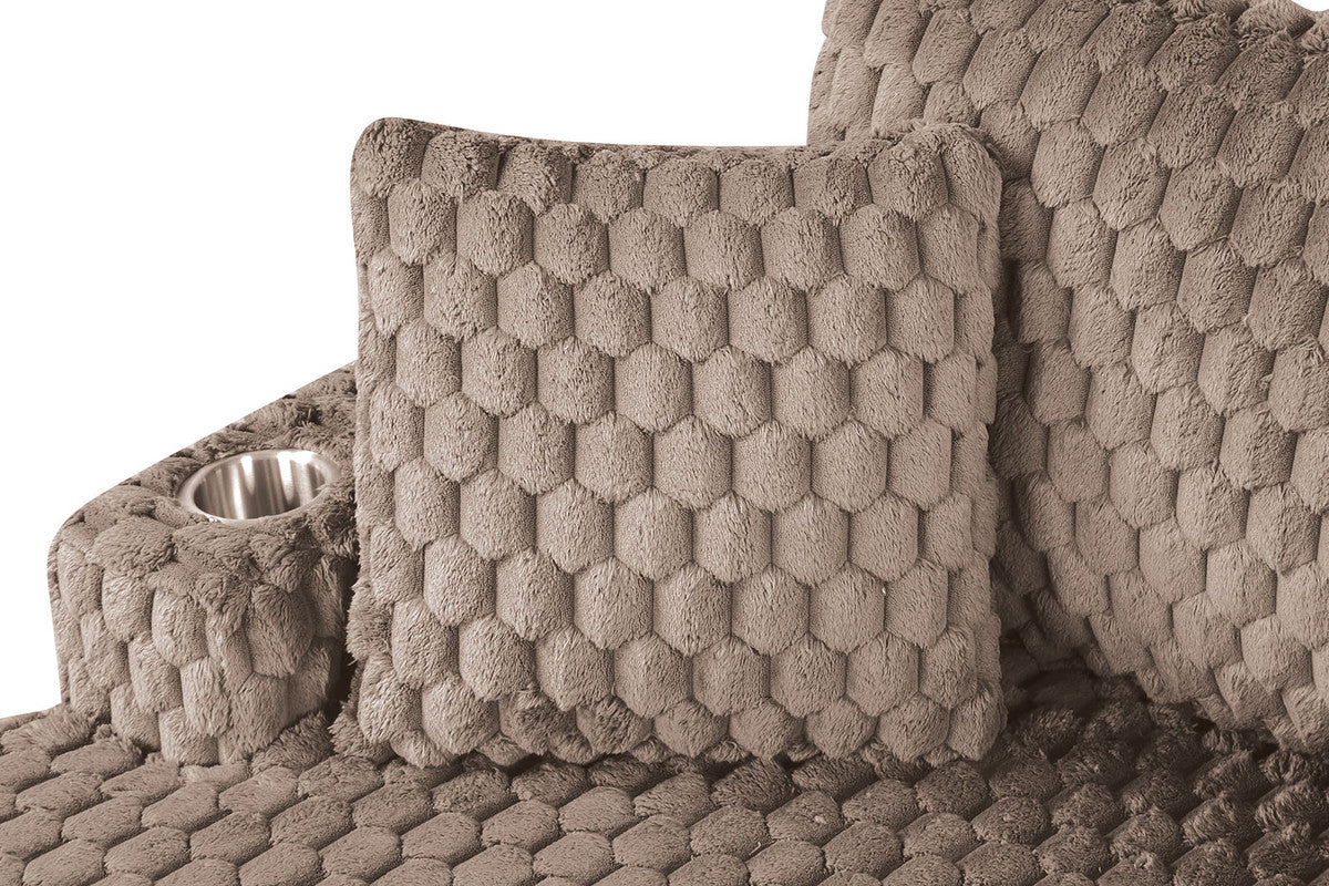 Ferryhill Light Brown 2-Arm Chaise - Ornate Home