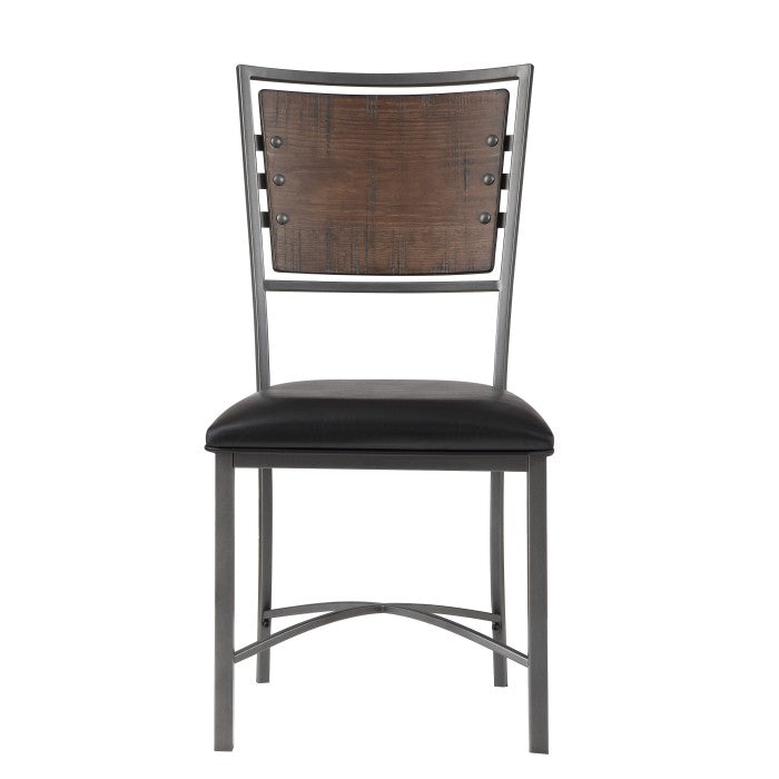 Fideo Burnished Brown/Gray Metal Side Chair (Set of 2) - Ornate Home