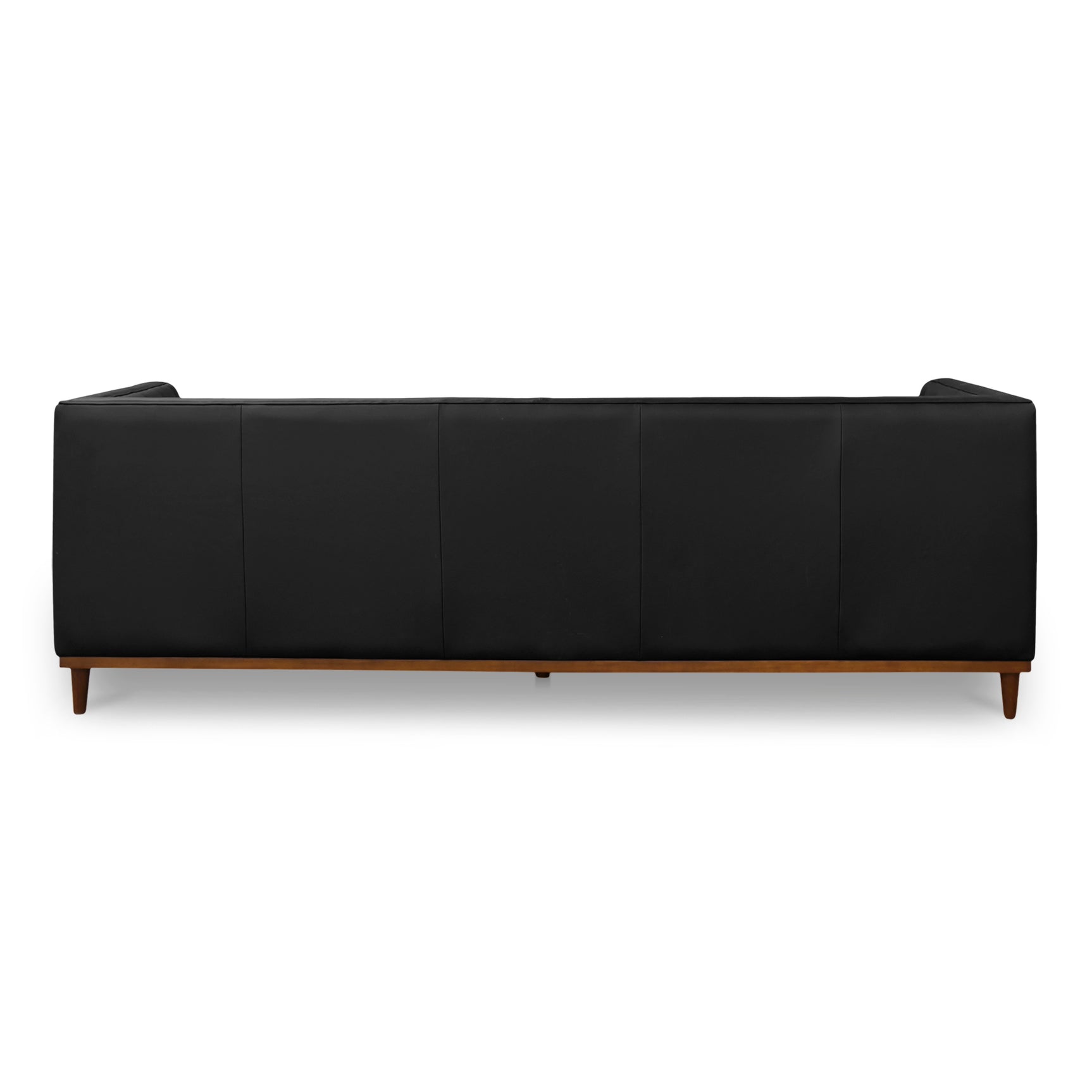 Fielder Black Leather Sofa - Ornate Home