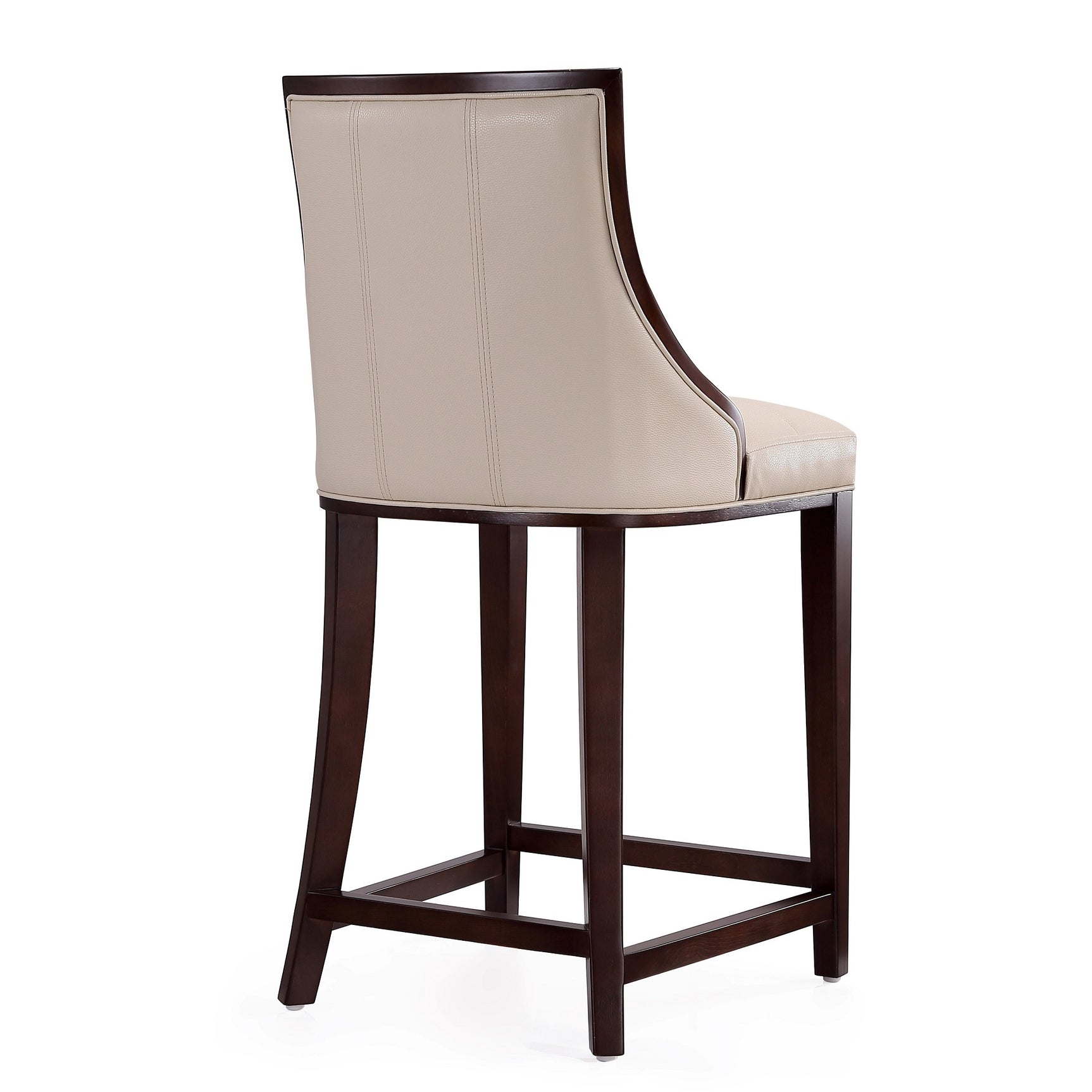 Fifth Ave Counter Stool in Cream and Dark Walnut (set of 3) - Ornate Home