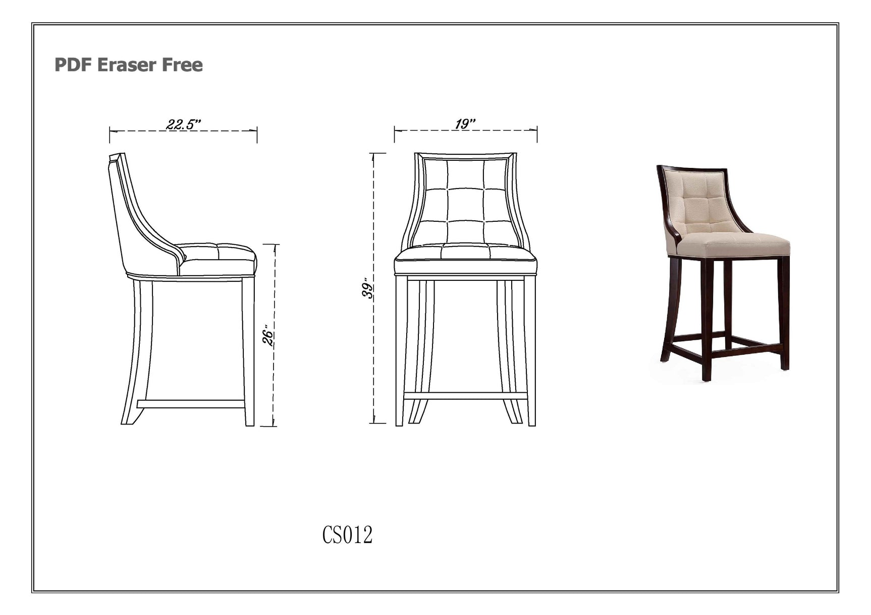 Fifth Ave Counter Stool in Pearl White and Walnut (set of 3) - Ornate Home