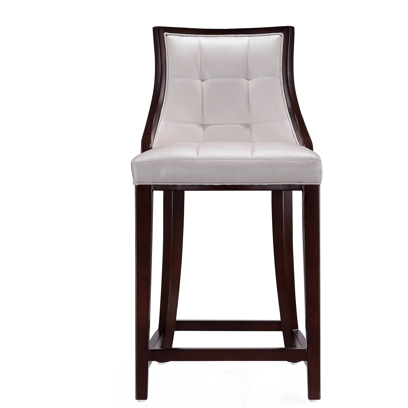 Fifth Ave Counter Stool in Pearl White and Walnut (set of 3) - Ornate Home