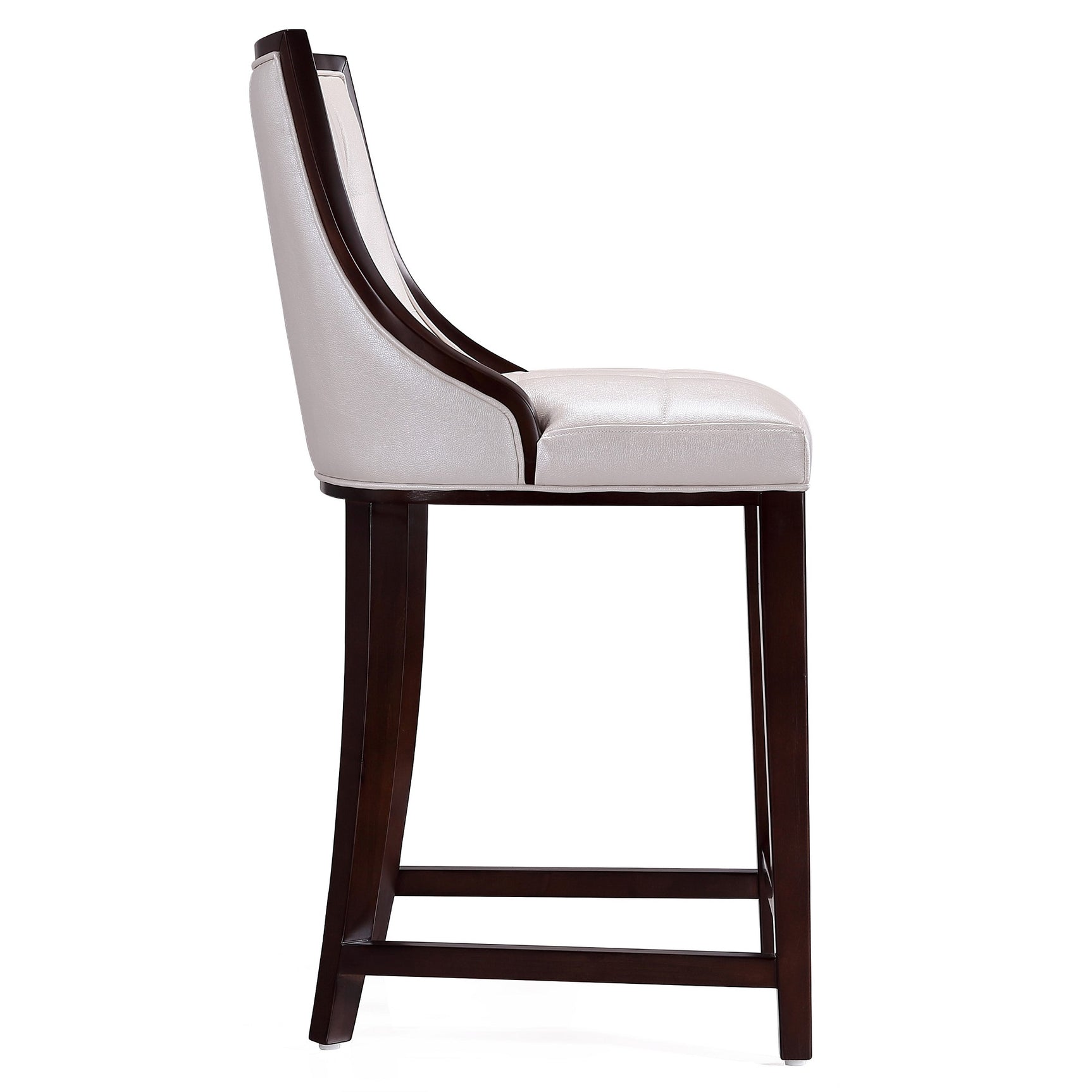 Fifth Ave Counter Stool in Pearl White and Walnut (set of 3) - Ornate Home