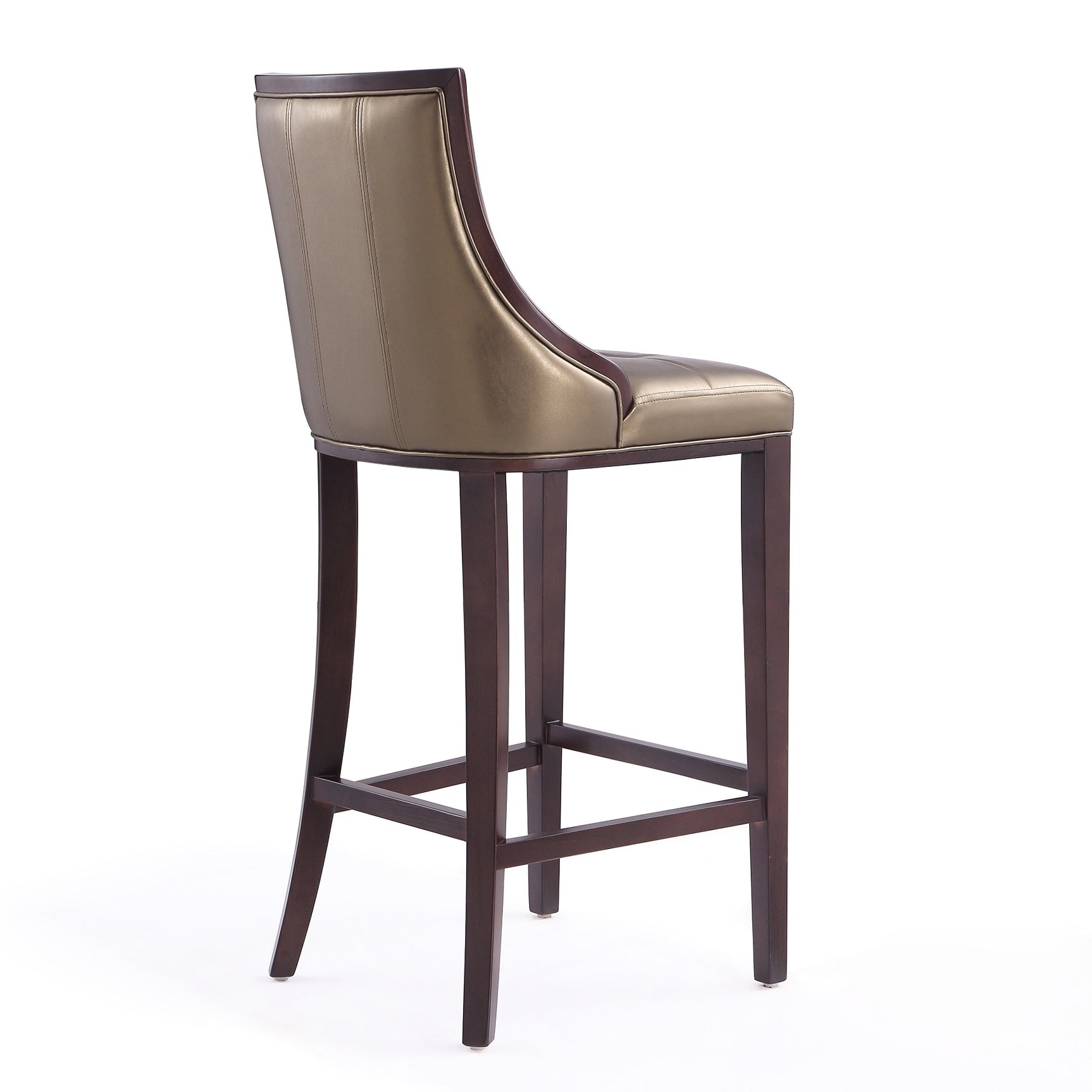 Fifth Avenue Bar Stool in Bronze and Walnut (set of 2) - Ornate Home