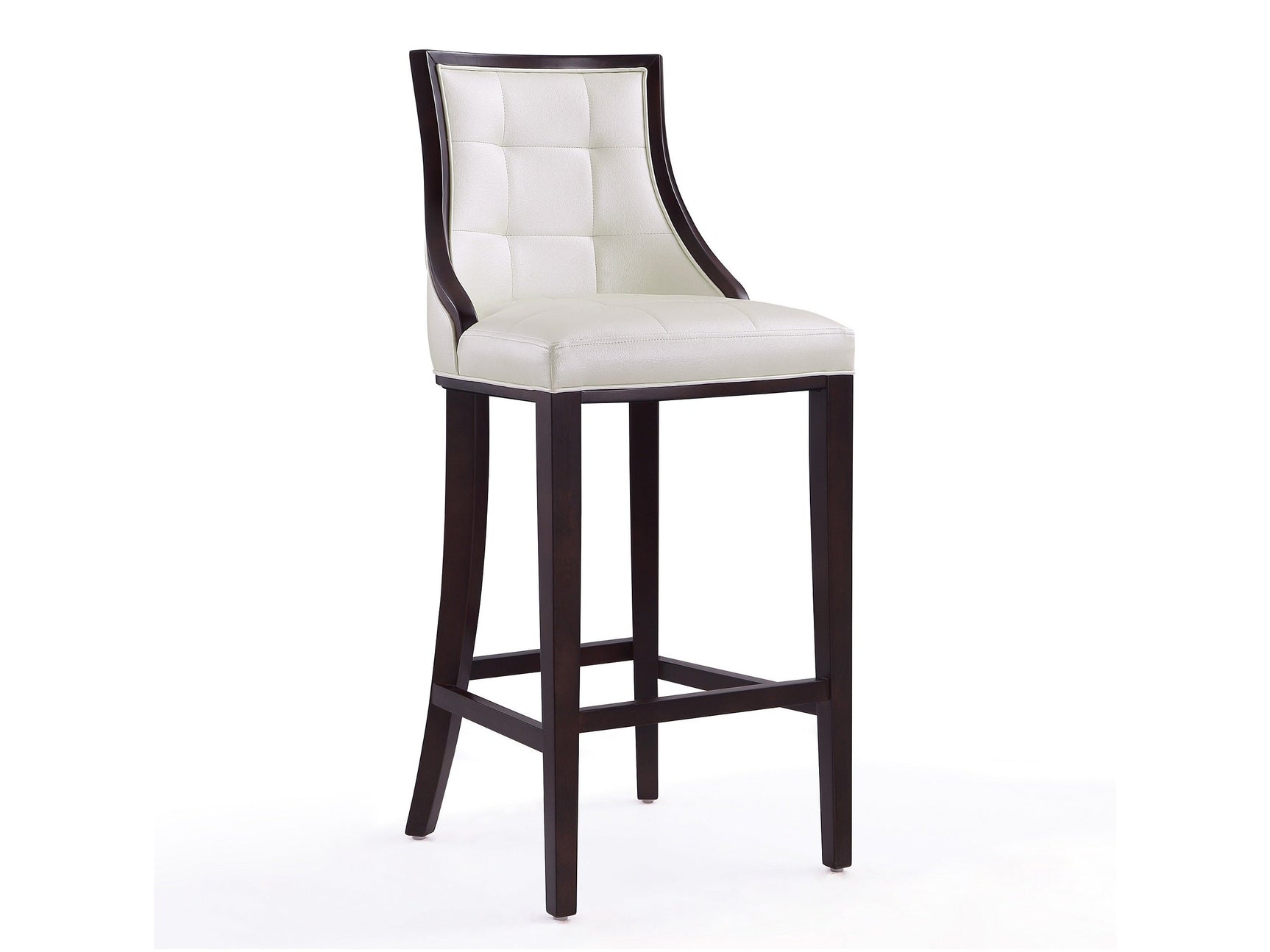Fifth Avenue Bar Stool in Pearl White and Walnut - Ornate Home