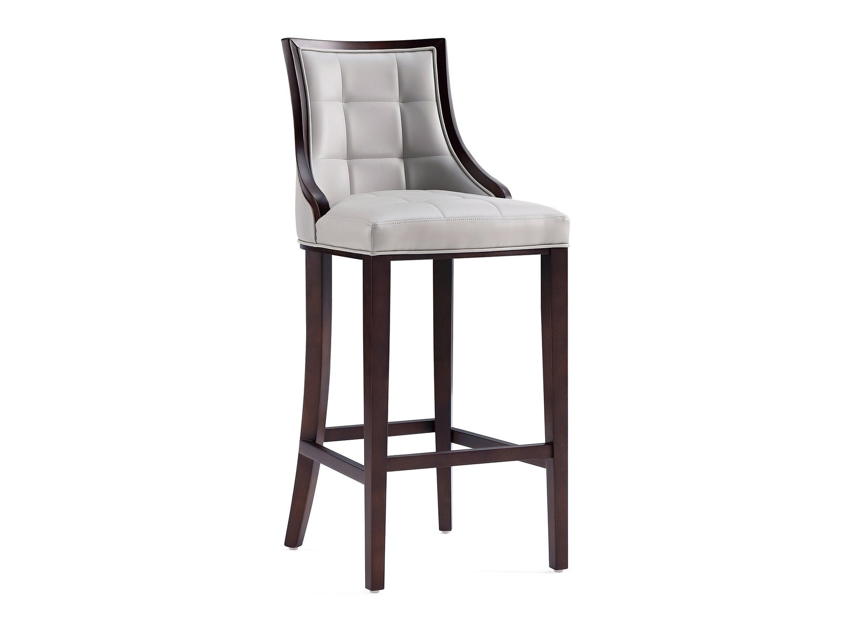 Fifth Avenue Faux Leather Barstool in Light Grey - Ornate Home
