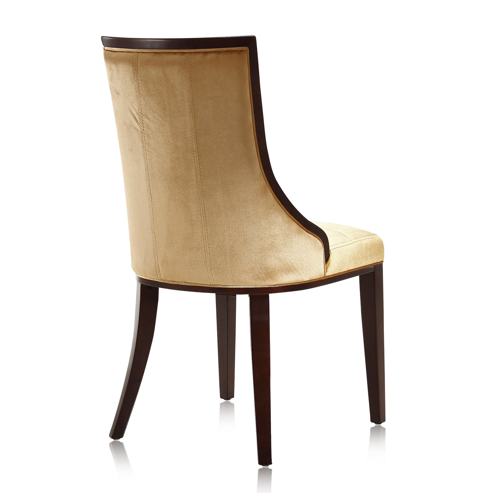 Fifth Avenue Velvet Dining Chair (Set of Two) in Antique Gold and Walnut - Ornate Home