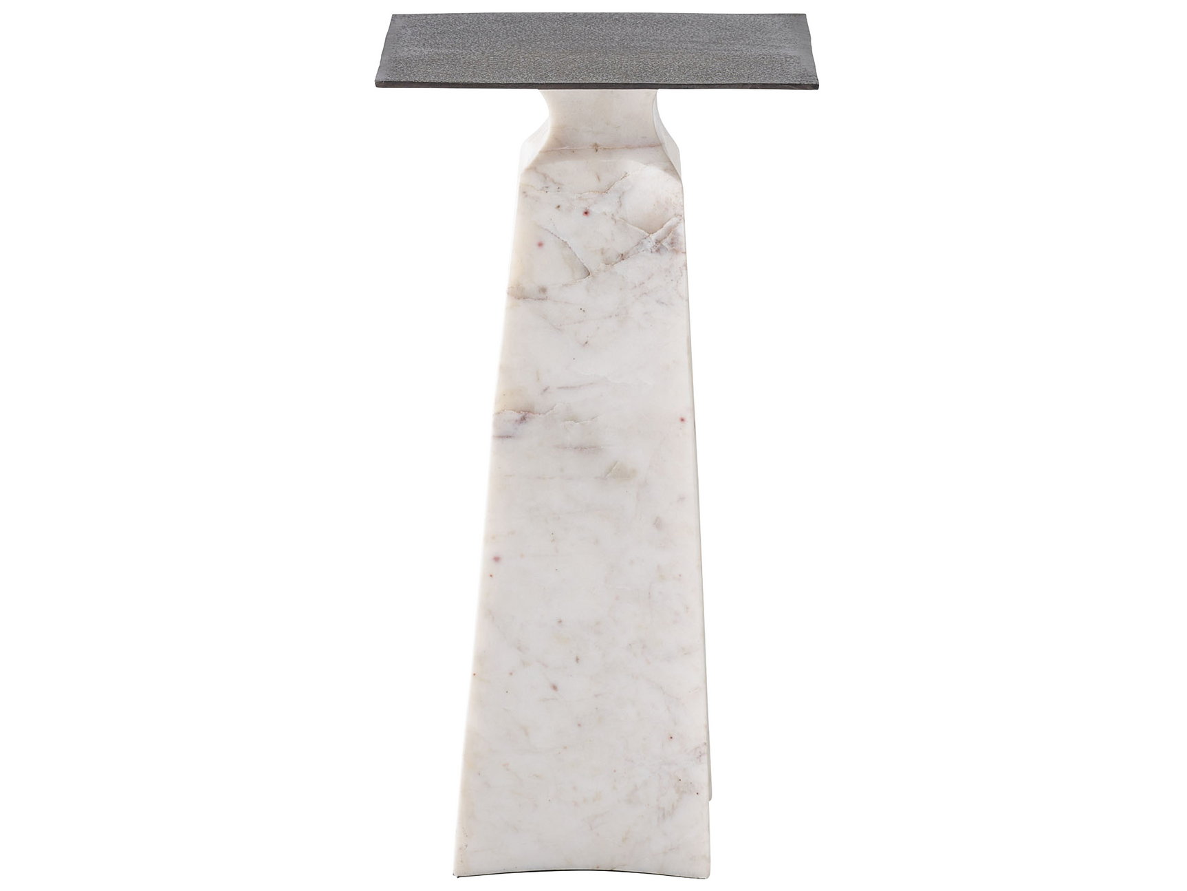 Figuration Gray/White Side Table w/ Marble Base - Ornate Home