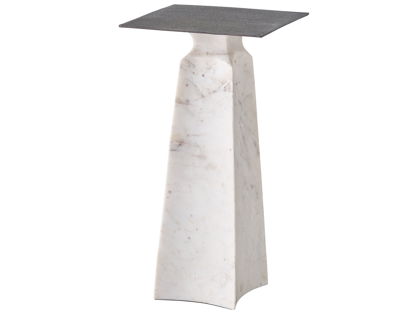 Figuration Gray/White Side Table w/ Marble Base - Ornate Home