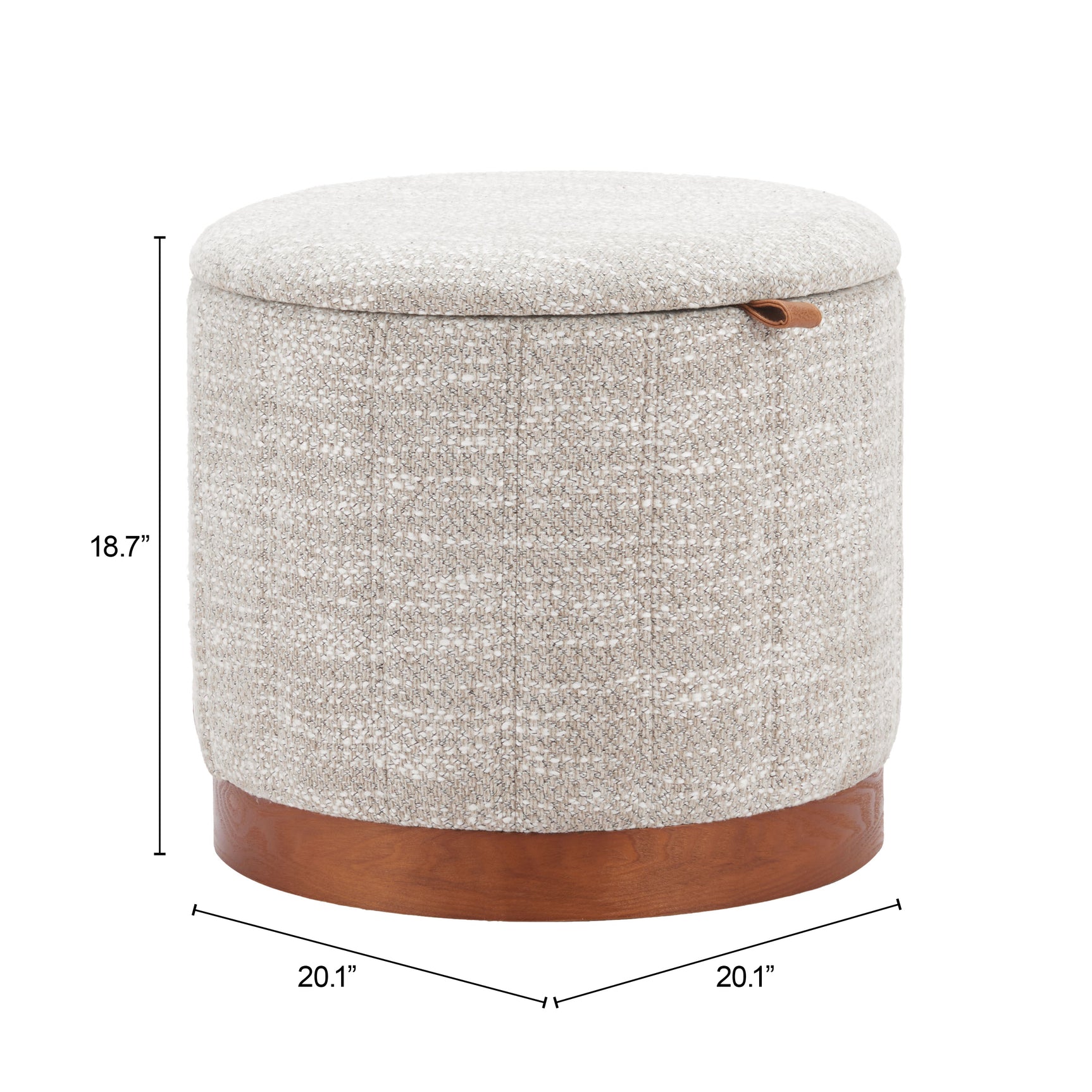 Fije Gray Storage Ottoman - Ornate Home