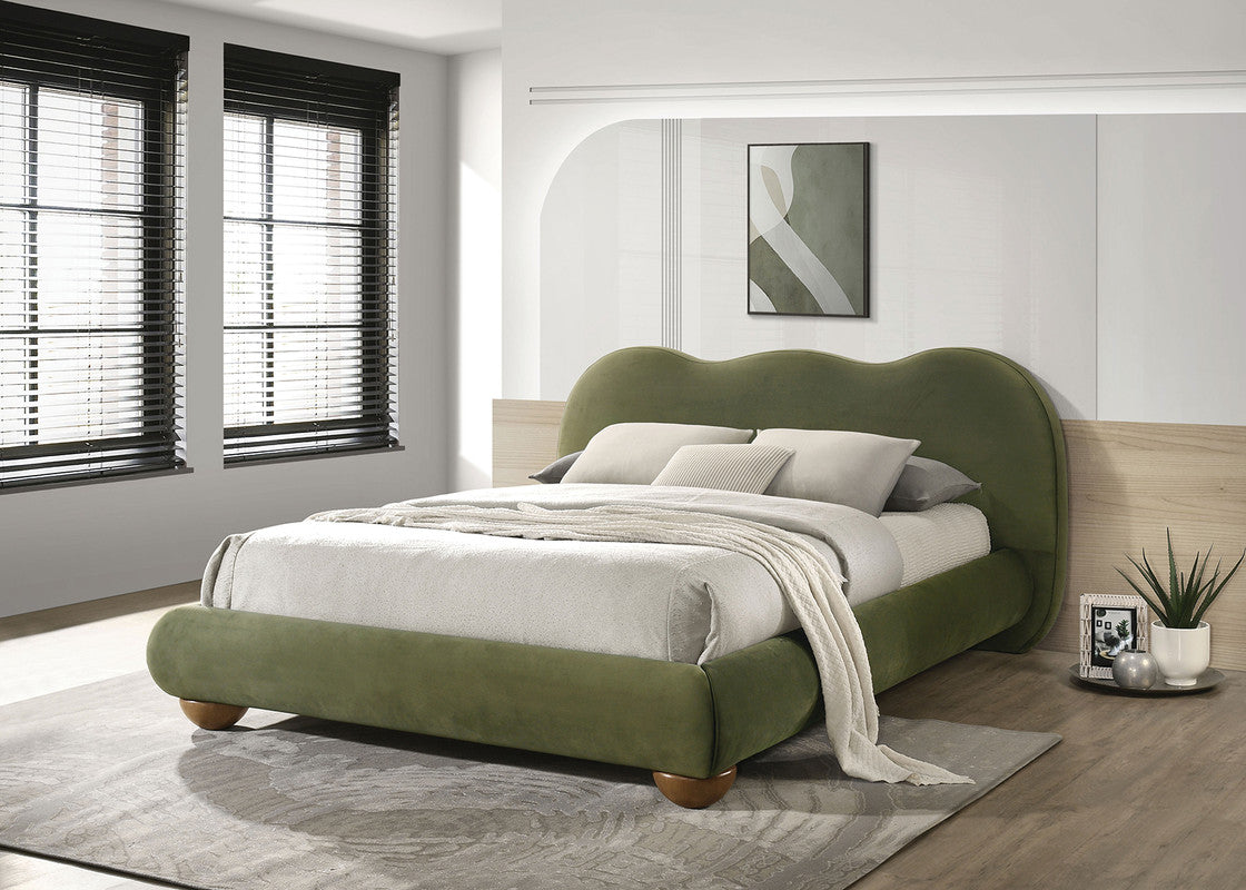 Finamore Olive Green Queen Bed - Ornate Home