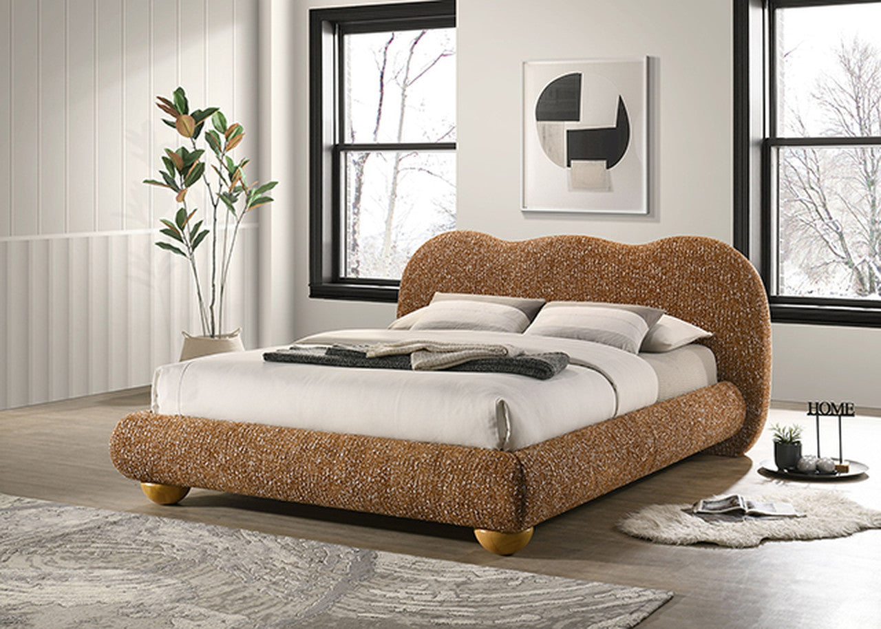 Finamore Terracotta Brown E.King Bed - Ornate Home