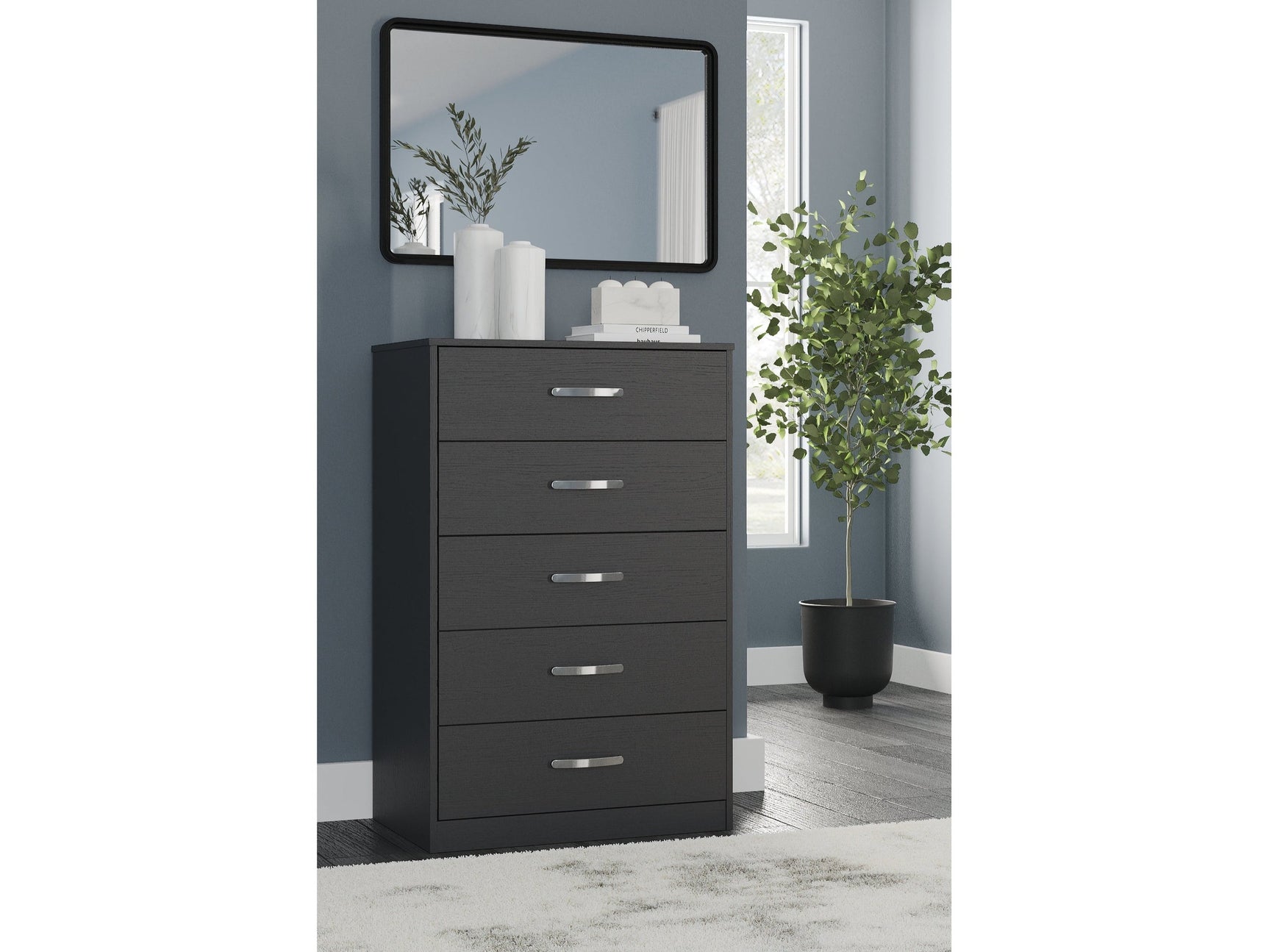 Finch Black Chest of Drawers - Ornate Home