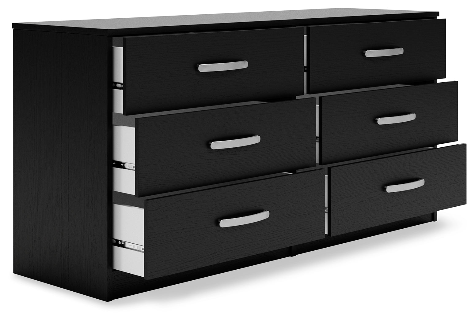 Finch Black Six Drawer Wide Dresser - Ornate Home