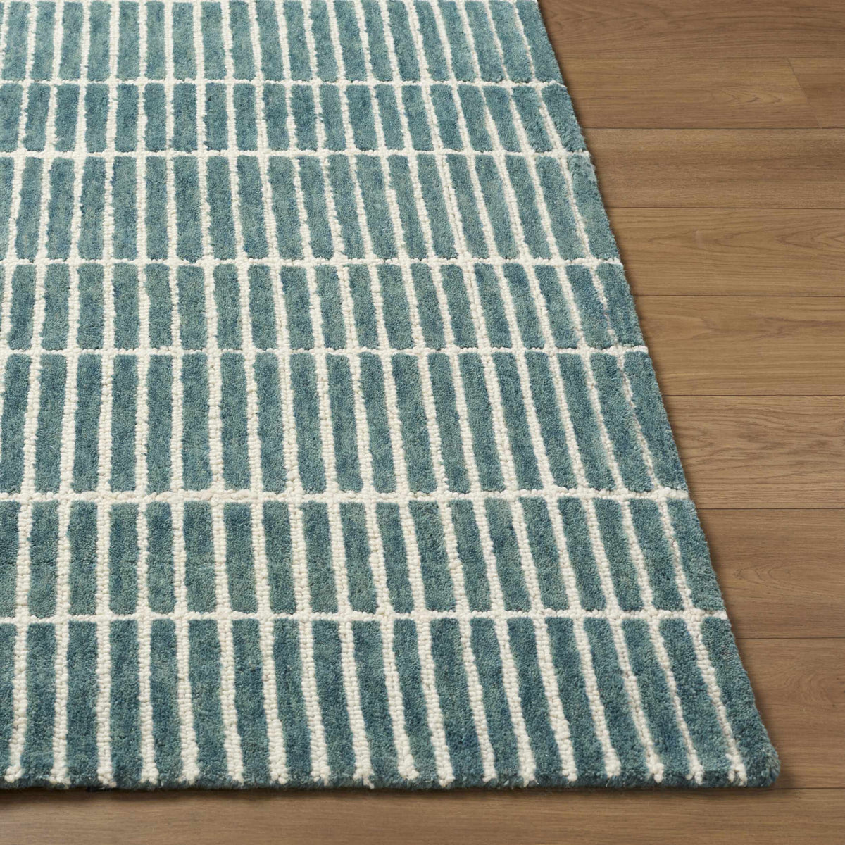 Finial Blue Wool Area Rug - Ornate Home