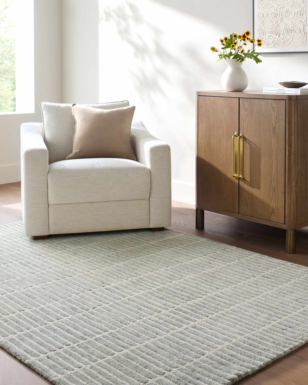 Finial Sage Wool Area Rug - Ornate Home