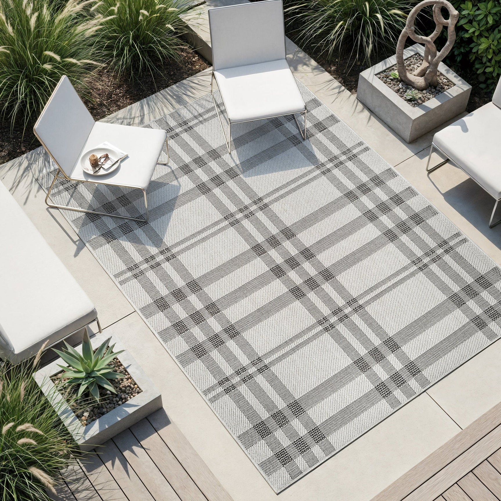 Fiora Bone 7 Jute-Look Rug | Indoor/Outdoor Elegance - Ornate Home