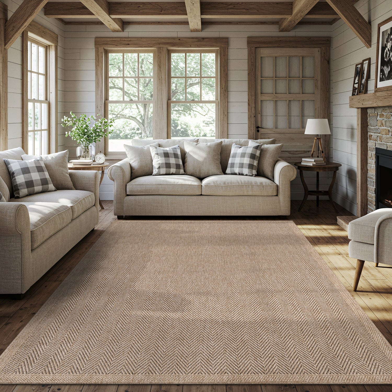 Fiora Natural 1 Jute-Look Area Rug | Hose & Go Cleaning - Ornate Home