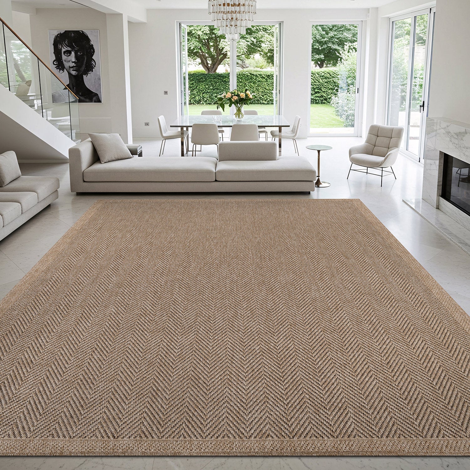 Fiora Natural 1 Jute-Look Area Rug | Hose & Go Cleaning - Ornate Home