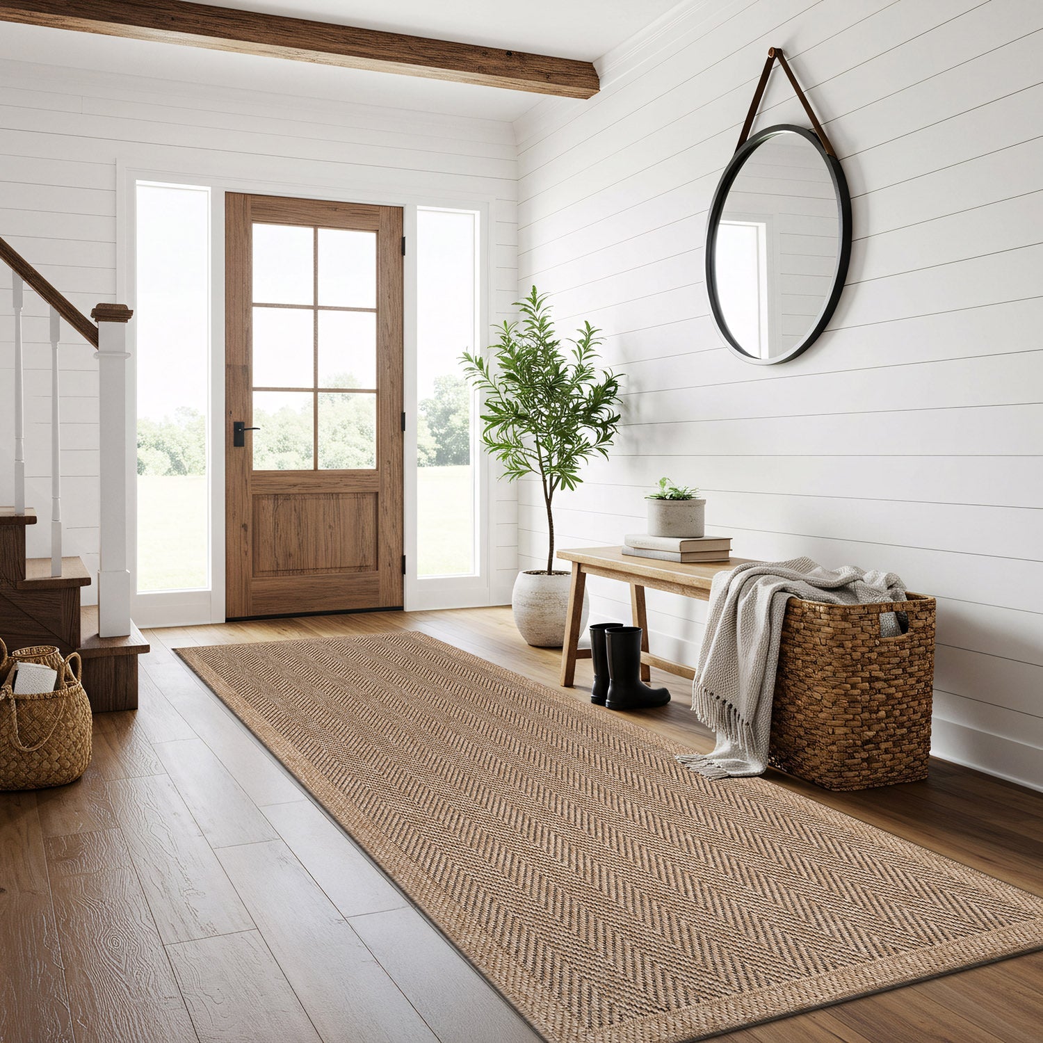 Fiora Natural 1 Jute-Look Area Rug | Hose & Go Cleaning - Ornate Home