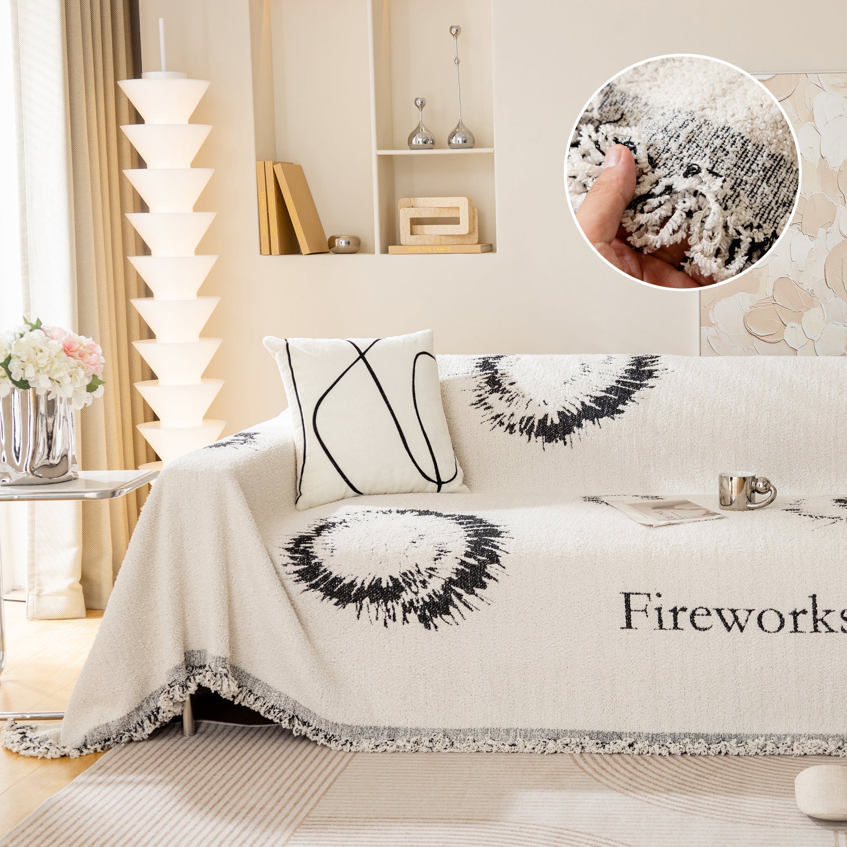 Fireworks Reversible Couch Cover Blankets Furniture Covers Washable Sectional Couch Covers - Ornate Home