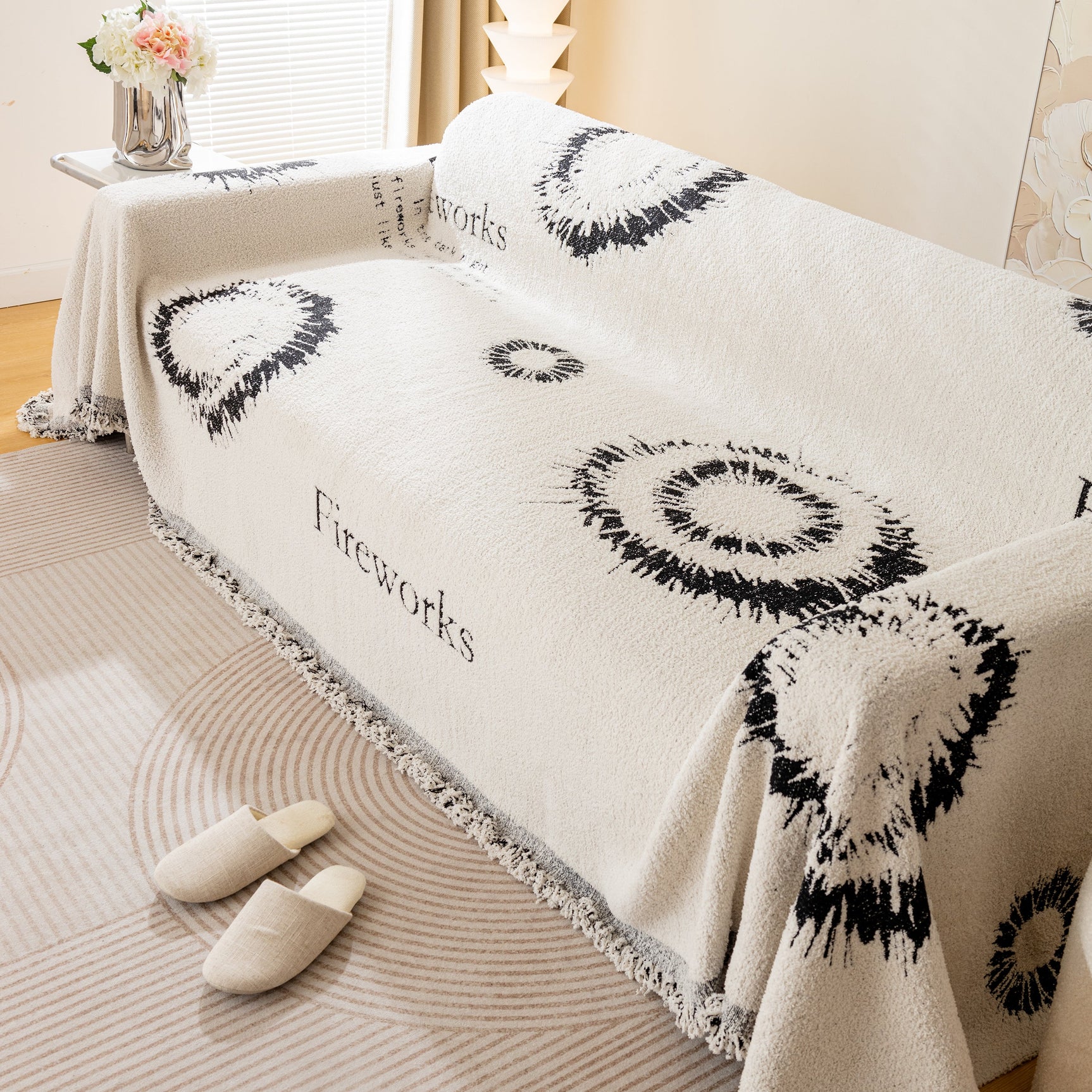 Fireworks Reversible Couch Cover Blankets Furniture Covers Washable Sectional Couch Covers - Ornate Home