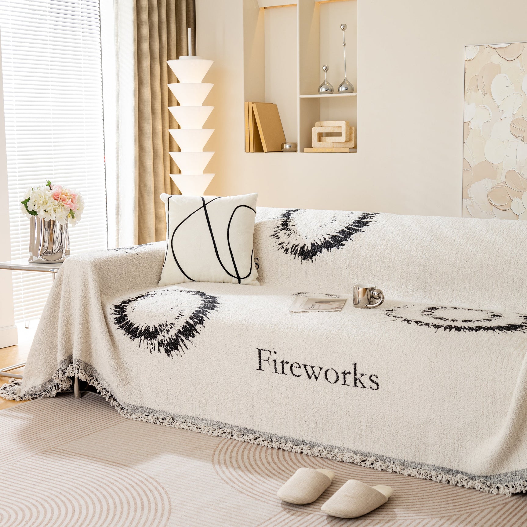Fireworks Reversible Couch Cover Blankets Furniture Covers Washable Sectional Couch Covers - Ornate Home