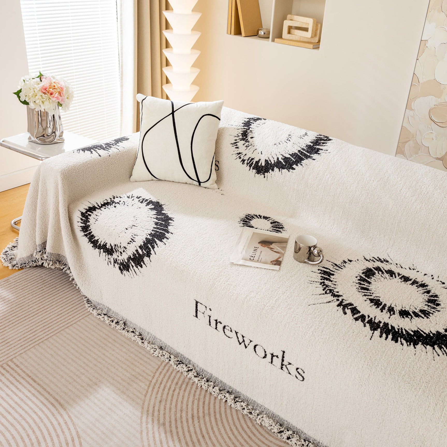 Fireworks Reversible Couch Cover Blankets Furniture Covers Washable Sectional Couch Covers - Ornate Home