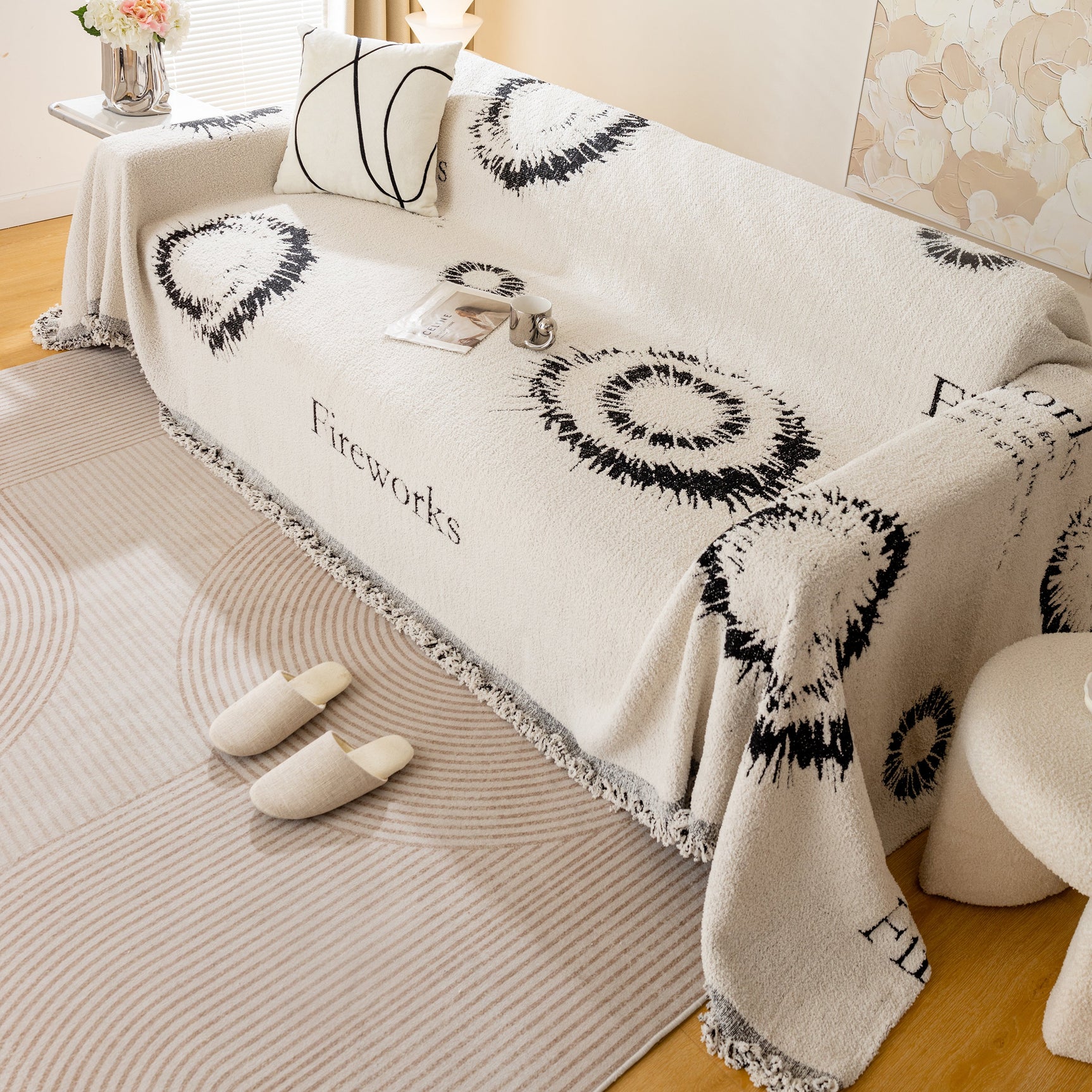 Fireworks Reversible Couch Cover Blankets Furniture Covers Washable Sectional Couch Covers - Ornate Home