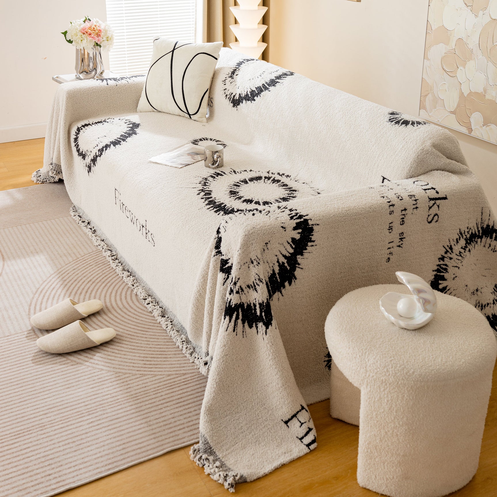 Fireworks Reversible Couch Cover Blankets Furniture Covers Washable Sectional Couch Covers - Ornate Home