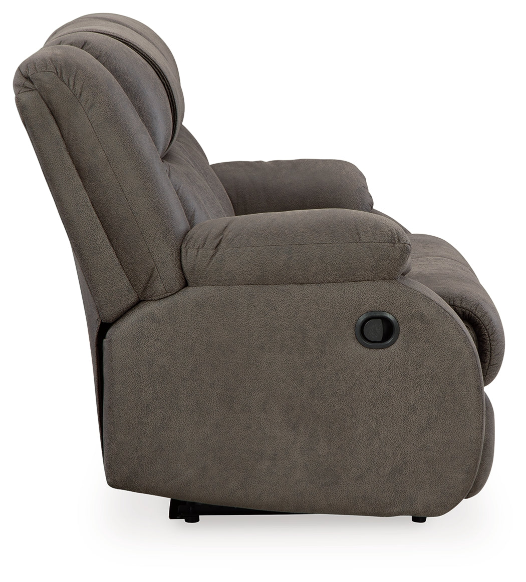 First Base Gunmetal Reclining Loveseat and Recliner - Ornate Home