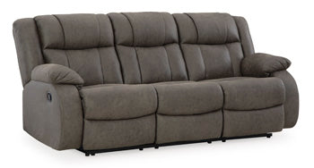 First Base Gunmetal Reclining Sofa (Online Special Price) - Ornate Home