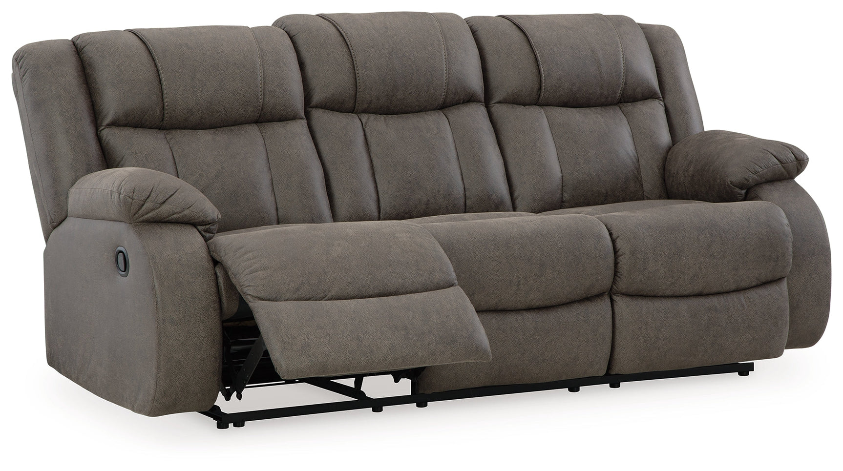 First Base Gunmetal Reclining Sofa (Online Special Price) - Ornate Home