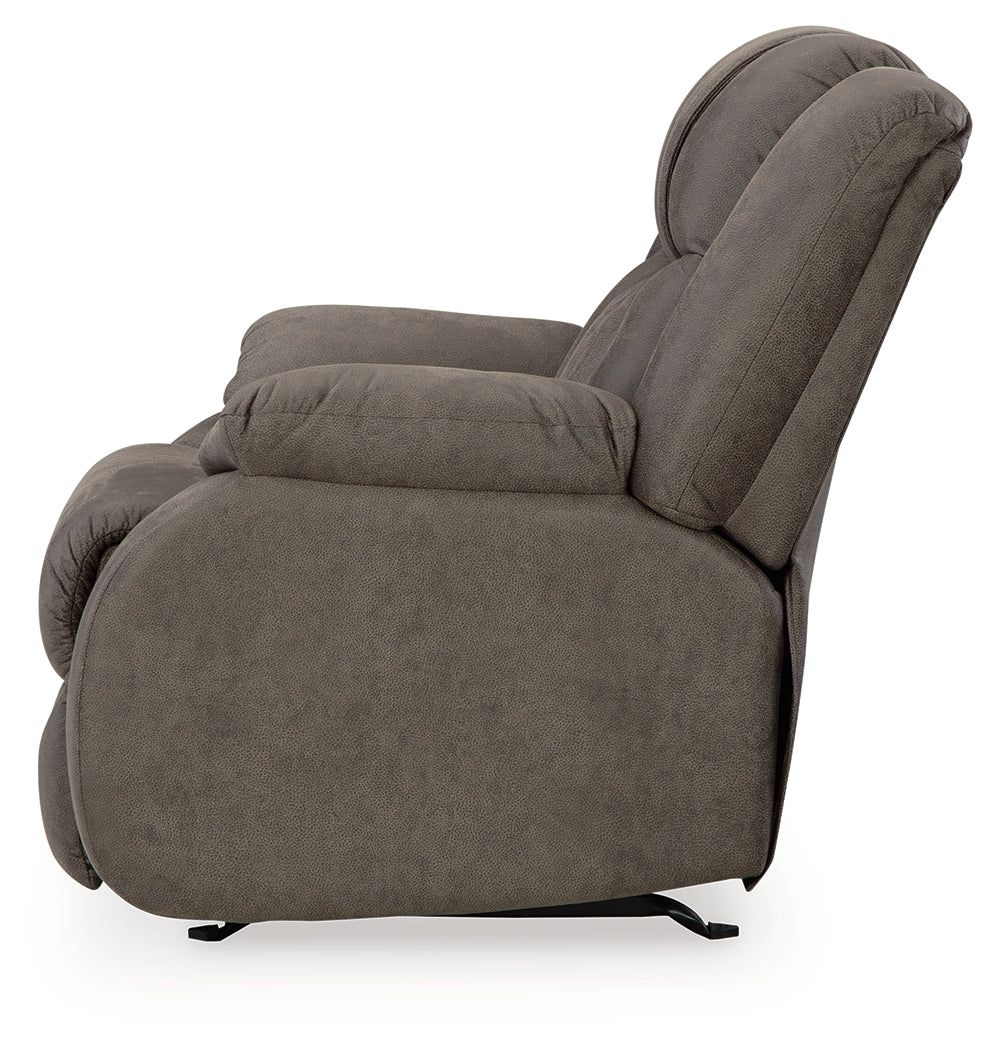 First Base Gunmetal Reclining Sofa and Recliner - Ornate Home