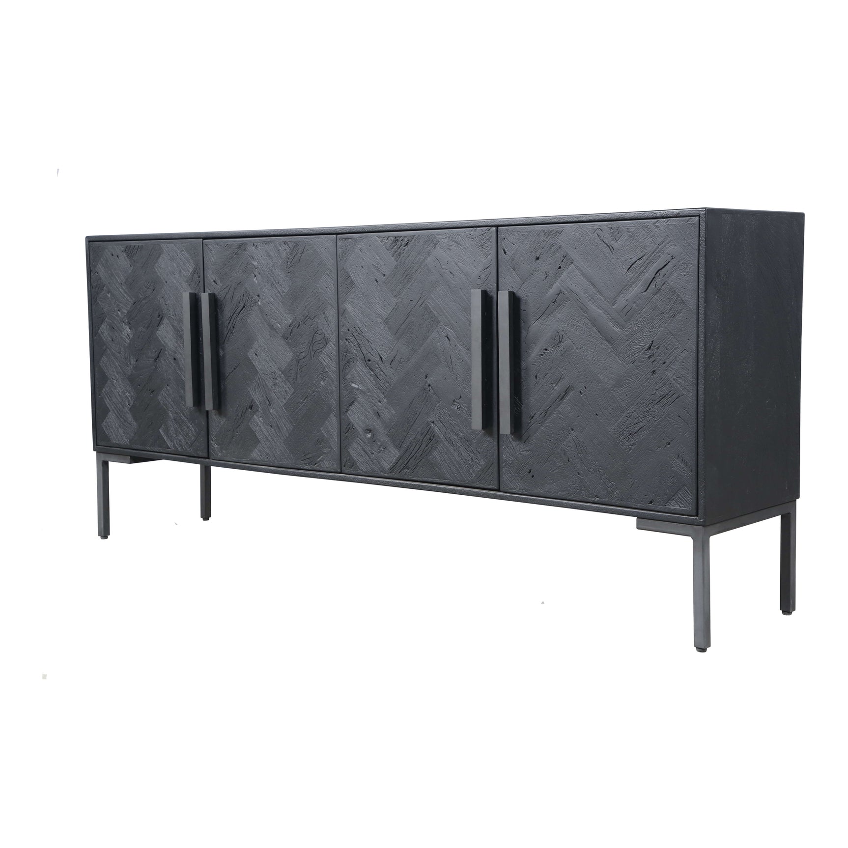 Fishbone Black Sideboard - Ornate Home