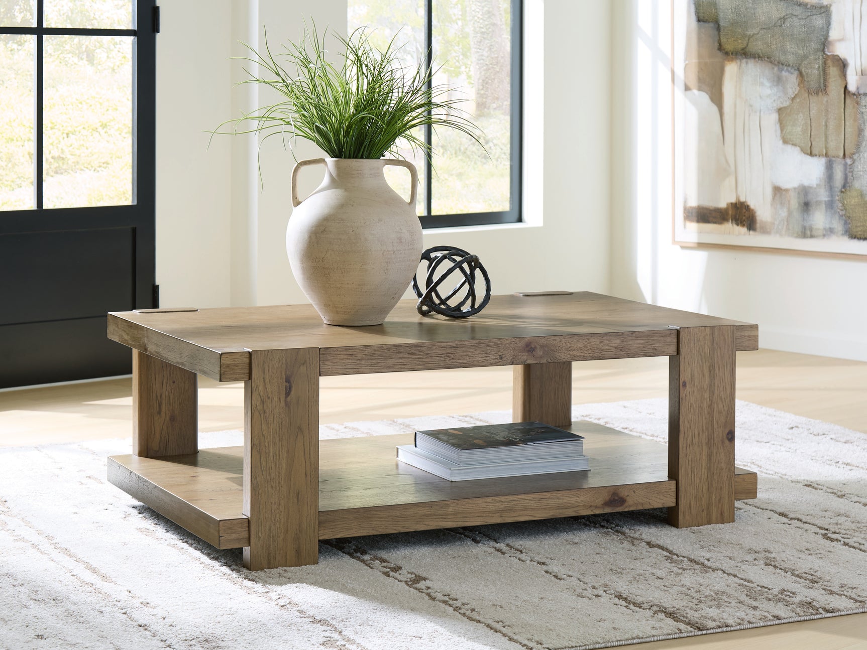 Flangren Light Brown Coffee Table - Ornate Home