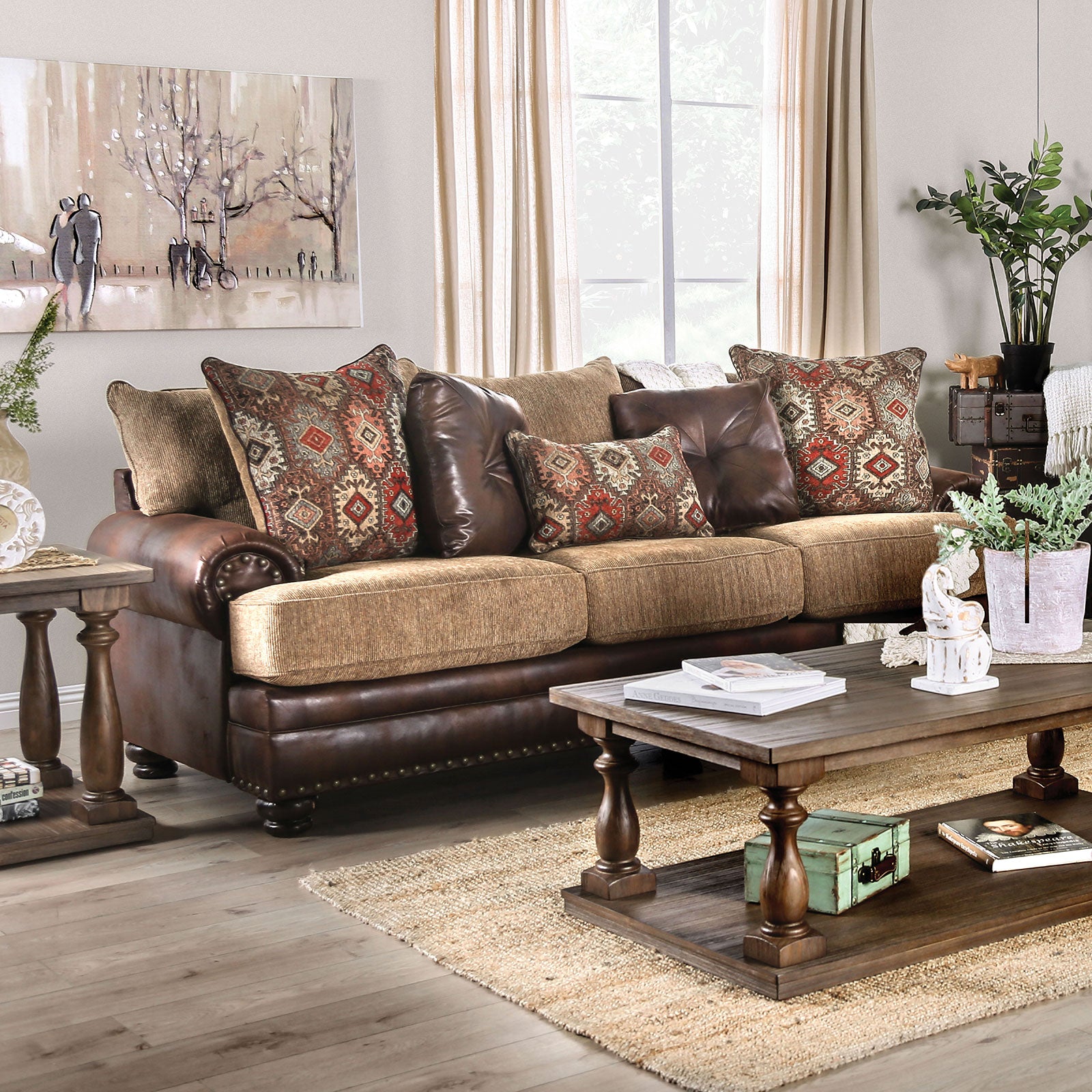 Fletcher Brown/Tan Sofa & Loveseat - Ornate Home