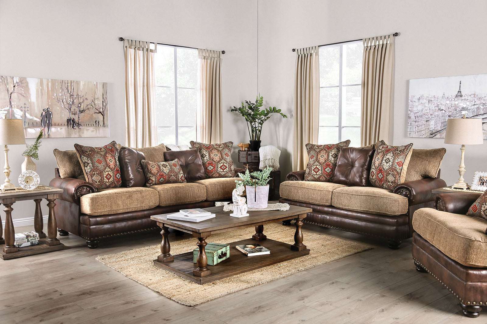 Fletcher Brown/Tan Sofa - Ornate Home